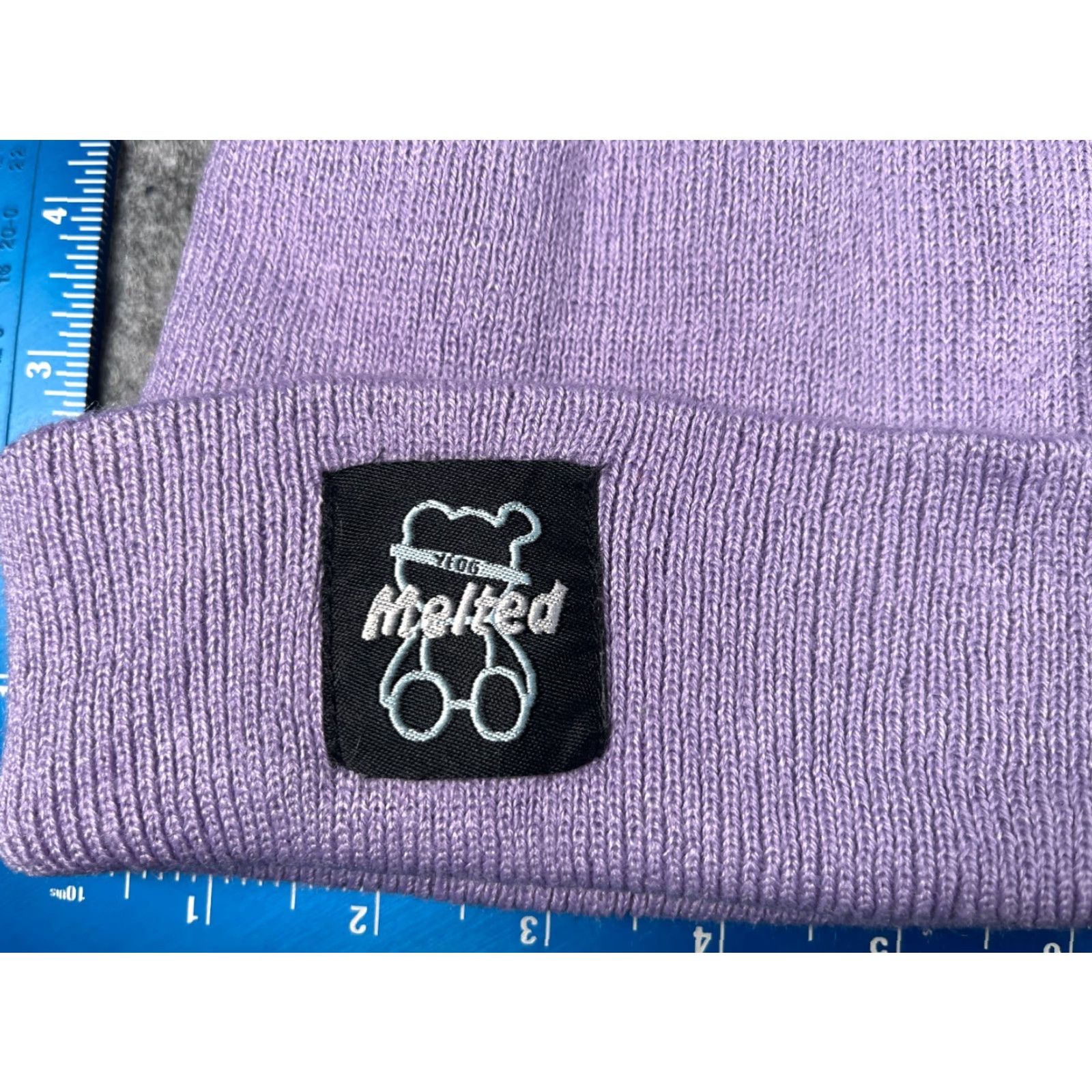 Logo 7 Unbranded Hat Women One Size Purple 100% Acrylic Knit Ski Beanie Toque Melted Bear Logo Size ONE SIZE - 2 Thumbnail
