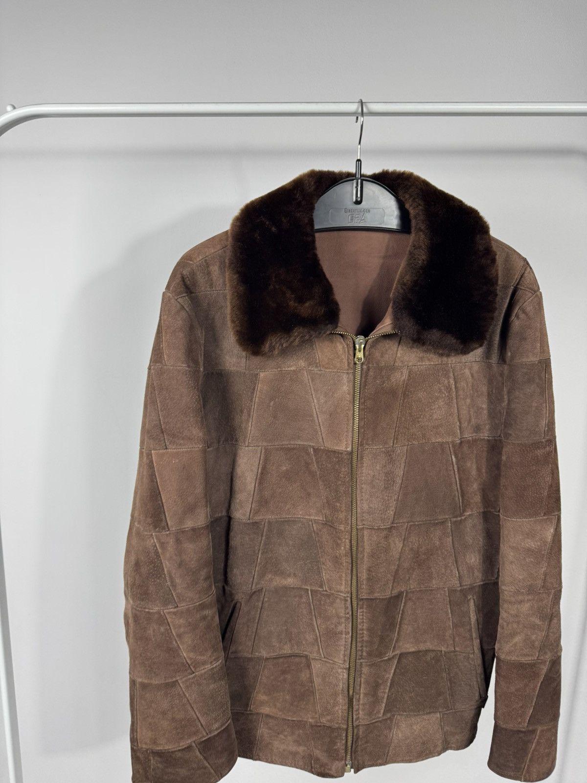 Other Vintage Brown Patchwork Leather Jacket Shearling Collar Zip Size US XL / EU 56 / 4 - 2 Thumbnail