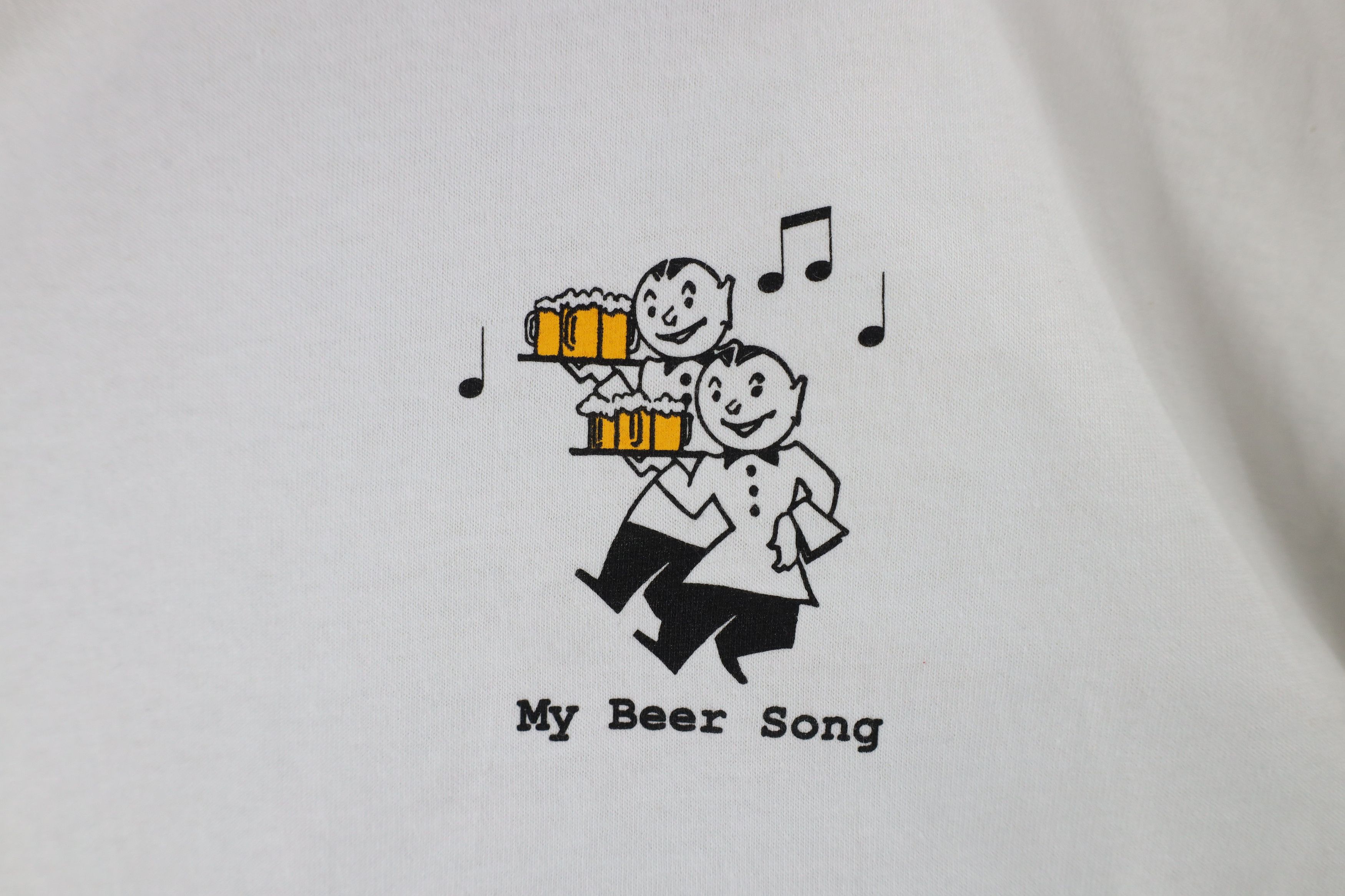 Vintage Vintage 90s Streetwear Out Funny My Beer Song T-Shirt White Size US XXL / EU 58 / 5 - 4 Thumbnail