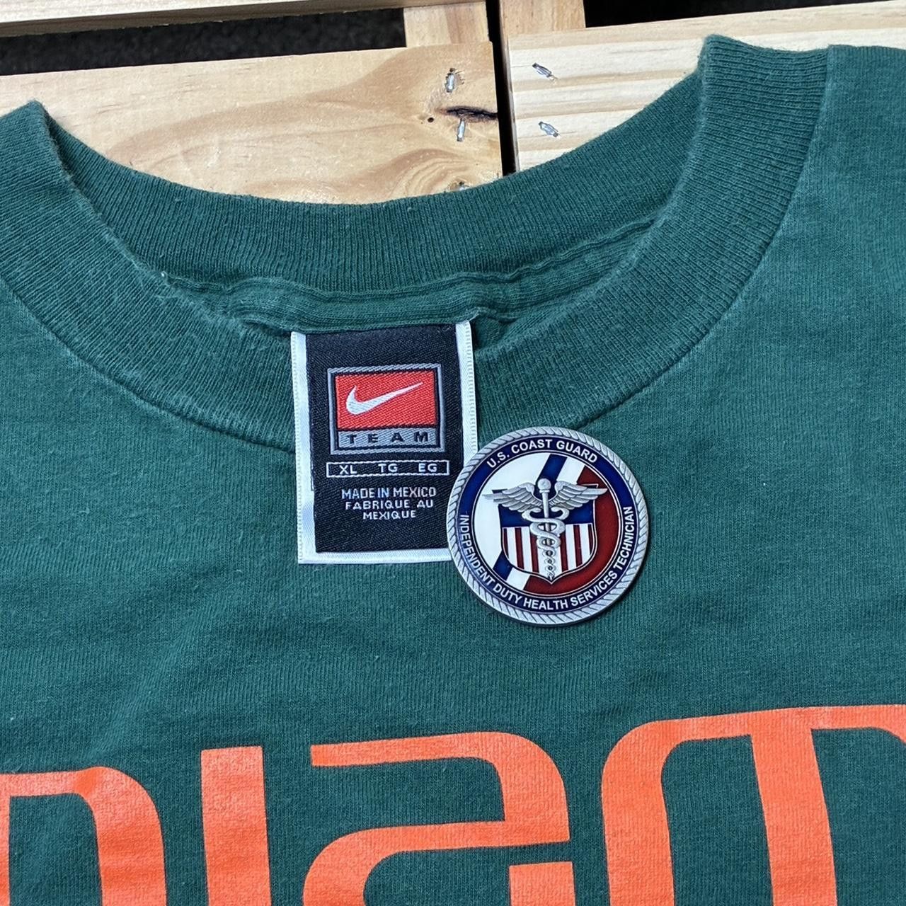 Nike Vintage University of Miami Green College Tee Size XL Size US XL / EU 56 / 4 - 3 Thumbnail