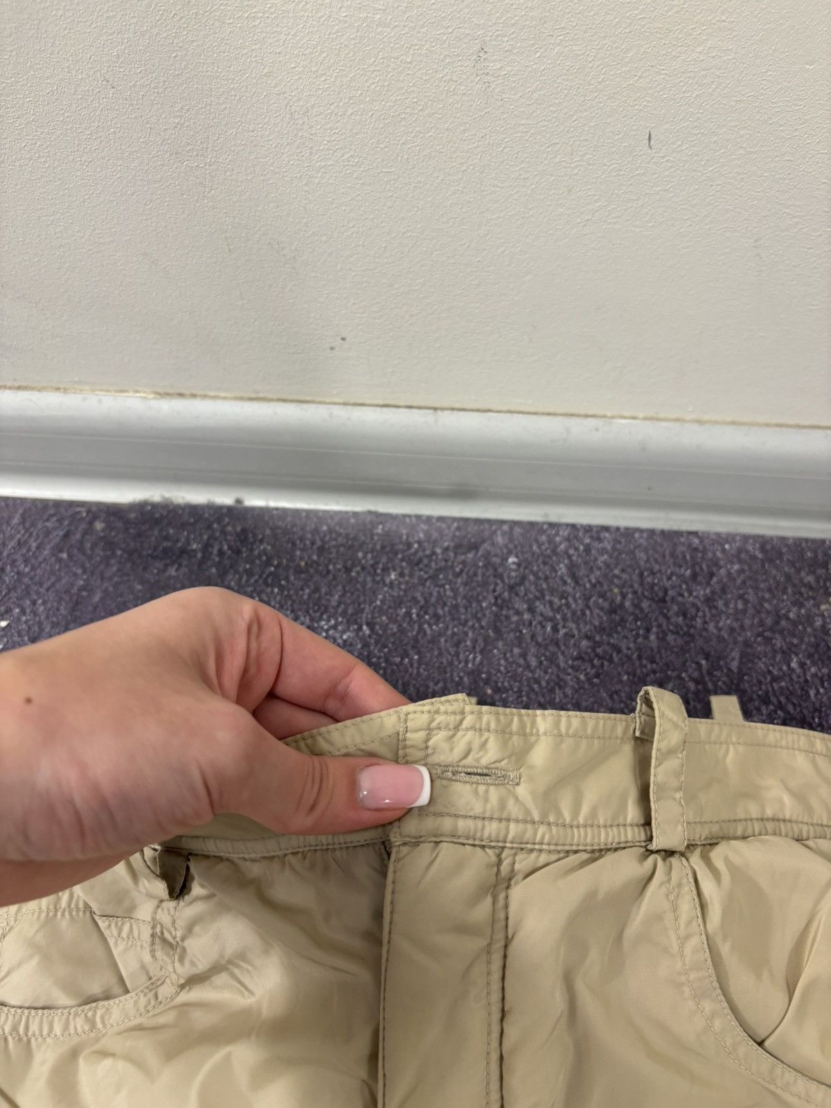 Aspesi Alberto Aspesi Women’s Rare Beige Italian Luxury Nylon Pants Size 27" / US 4 / IT 40 - 9 Thumbnail