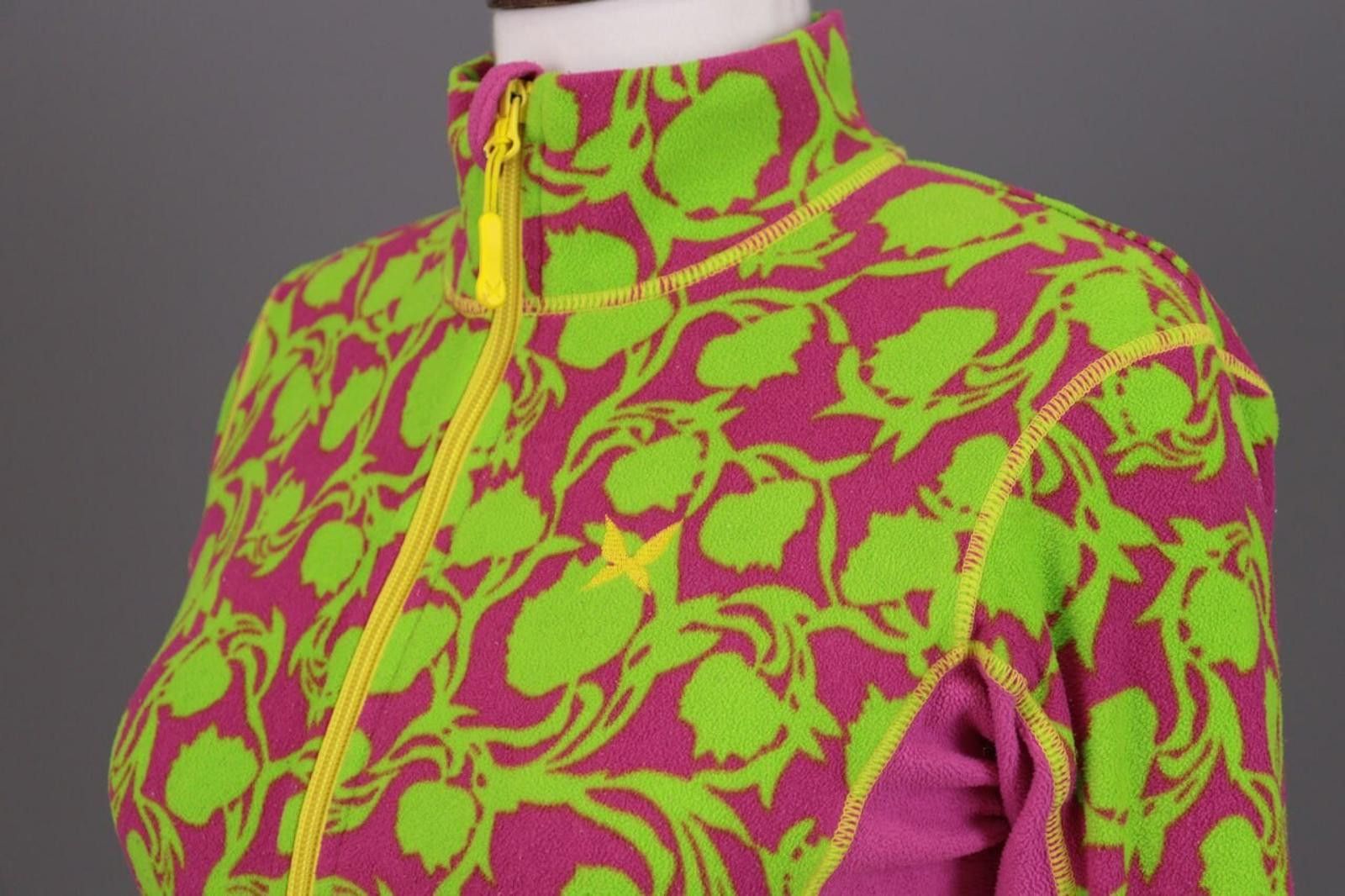 Designer Kari Traa Green Floral Full Zip Fleece Jacket Size S Size S / US 4 / IT 40 - 7 Thumbnail