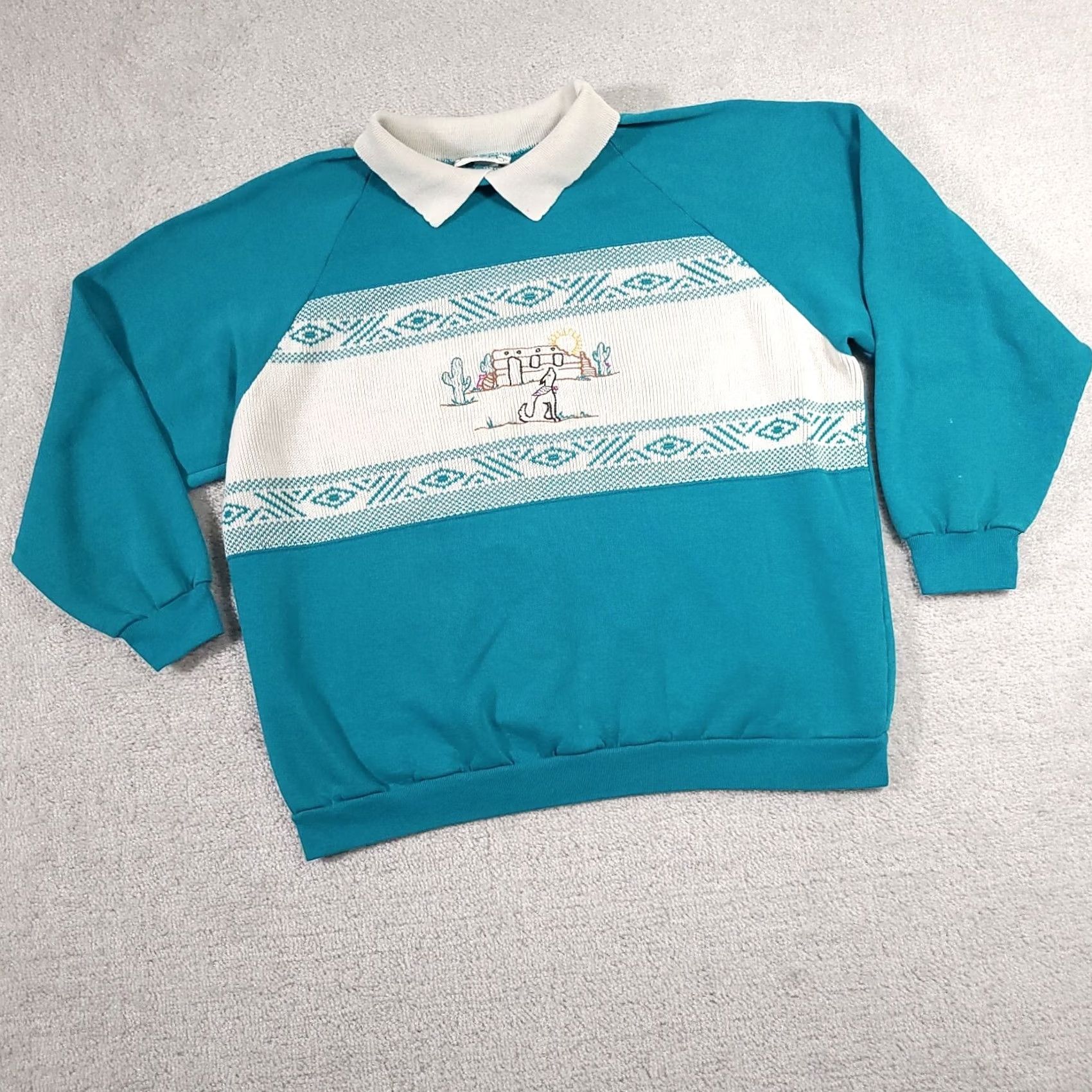 Vintage VINTAGE Great Lakes Apparel Blue Long Sleeve Desert Scene Sweatshirt Size 1X Men? Women? Size XL / US 12-14 / IT 48-50 - 2 Thumbnail