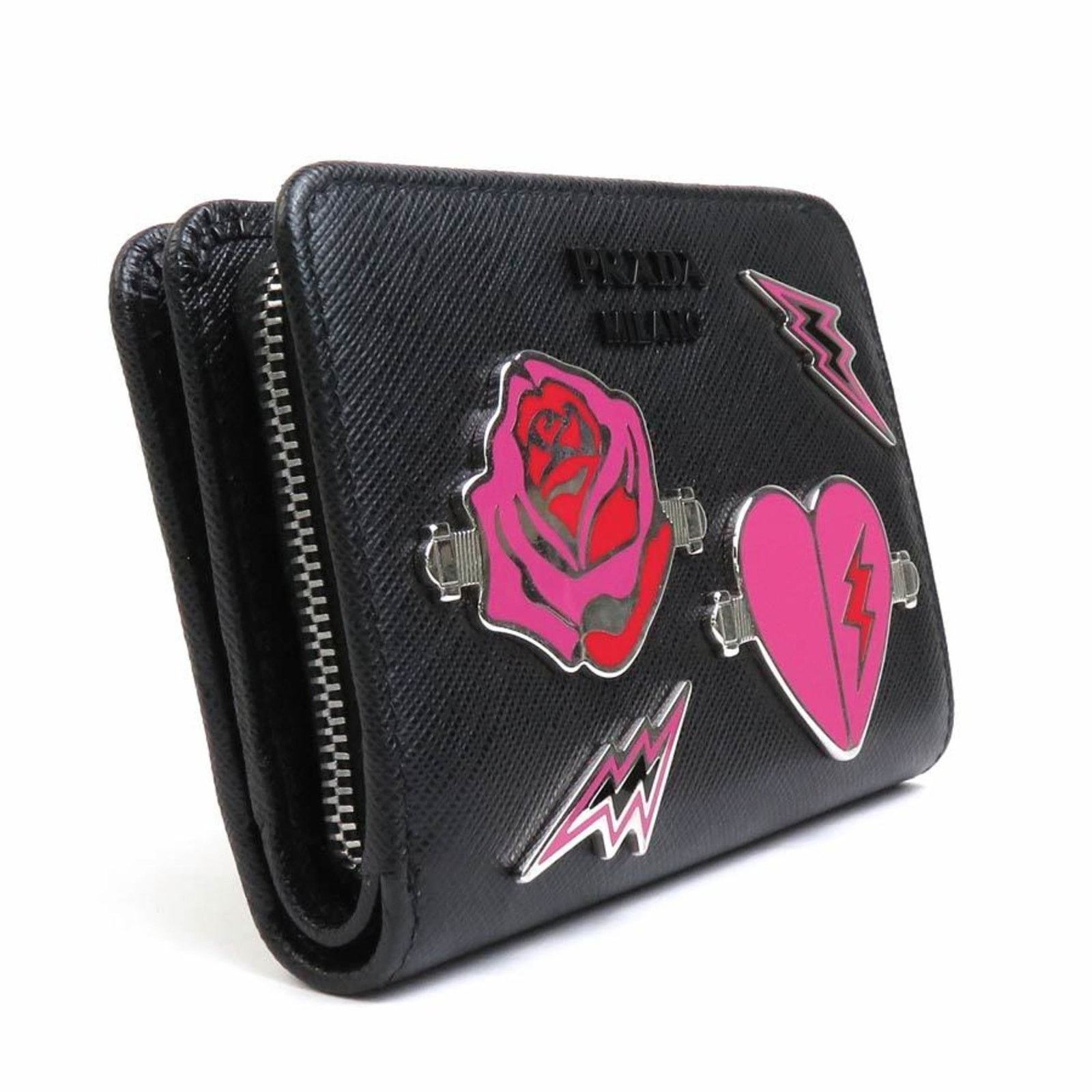 Prada Prada Rose and Heart Leather Wallet