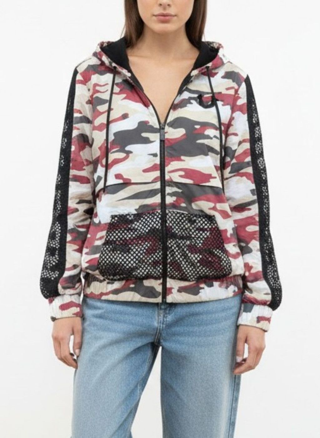 True Religion True Religion Camo + Mesh Red Windbreaker Jacket Small Size S / US 4 / IT 40 - 3 Thumbnail