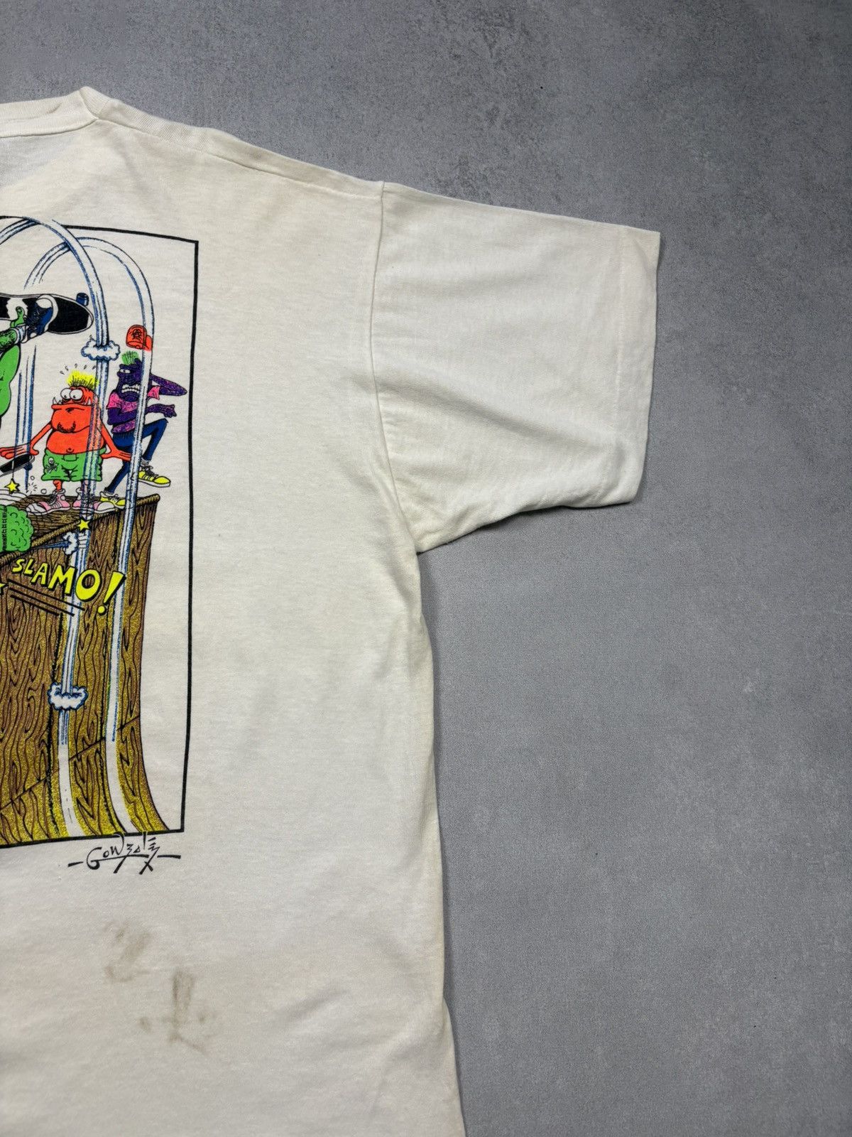 Vintage 1988 Scare Wear The Face Plant Skate Punk Gonzales Tee VTG Size US XL / EU 56 / 4 - 4 Thumbnail