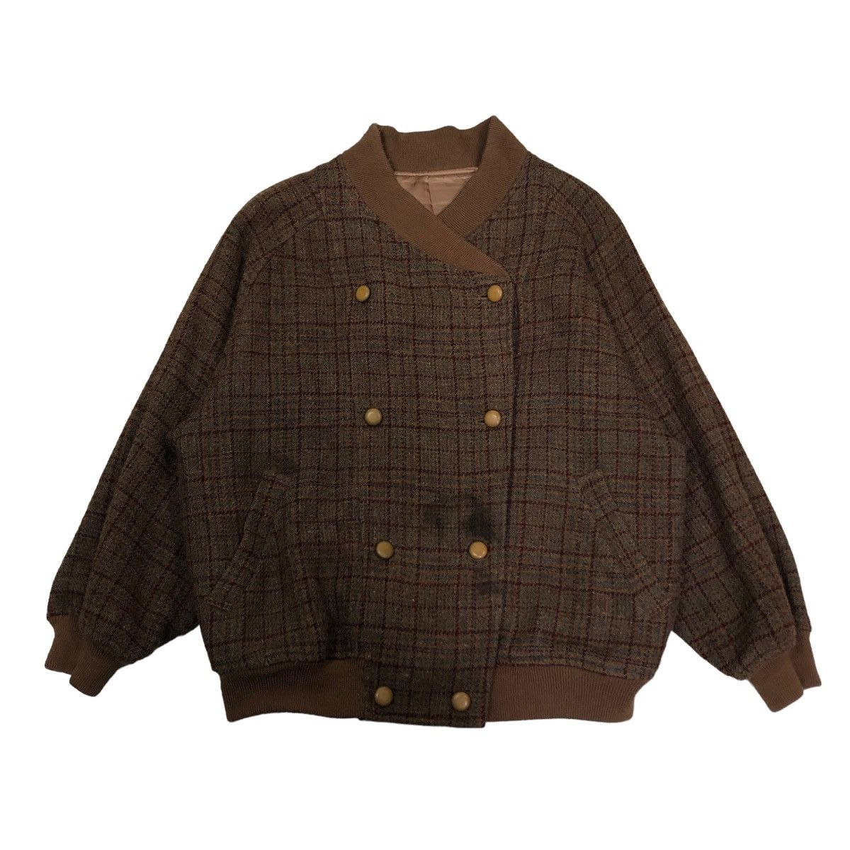Jean Charles De Castelbajac 🔥VINTAGE WOOL HERRINGBONE BOMBER JACKET TARTAN DESIGN Size US M / EU 48-50 / 2 - 15 Thumbnail