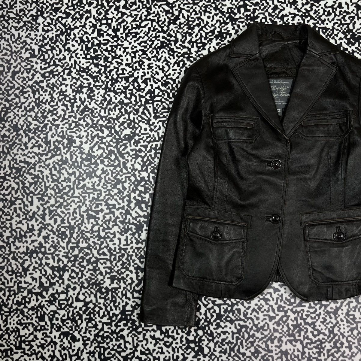 Vintage Vintage Y2K Lamb Leather Jacket Blazer Japanese Retro Style Size S / US 4 / IT 40 - 3 Thumbnail
