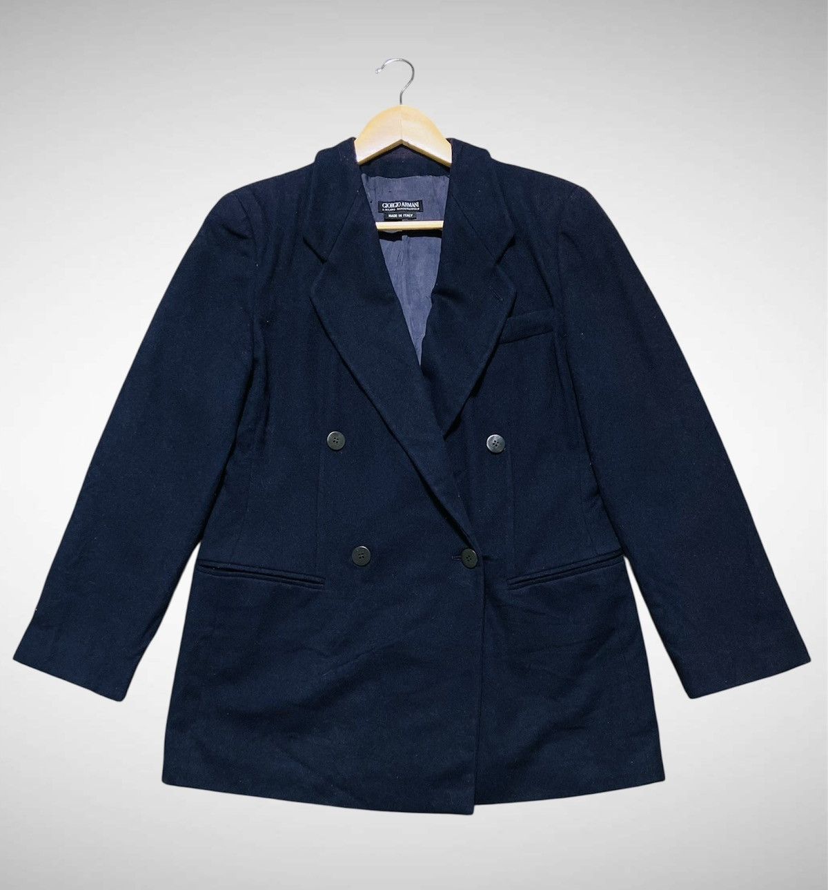 Giorgio Armani Vintage Giorgio Armani Double Breasted Wool Blend Blazer Size US L / EU 52-54 / 3 - 3 Thumbnail