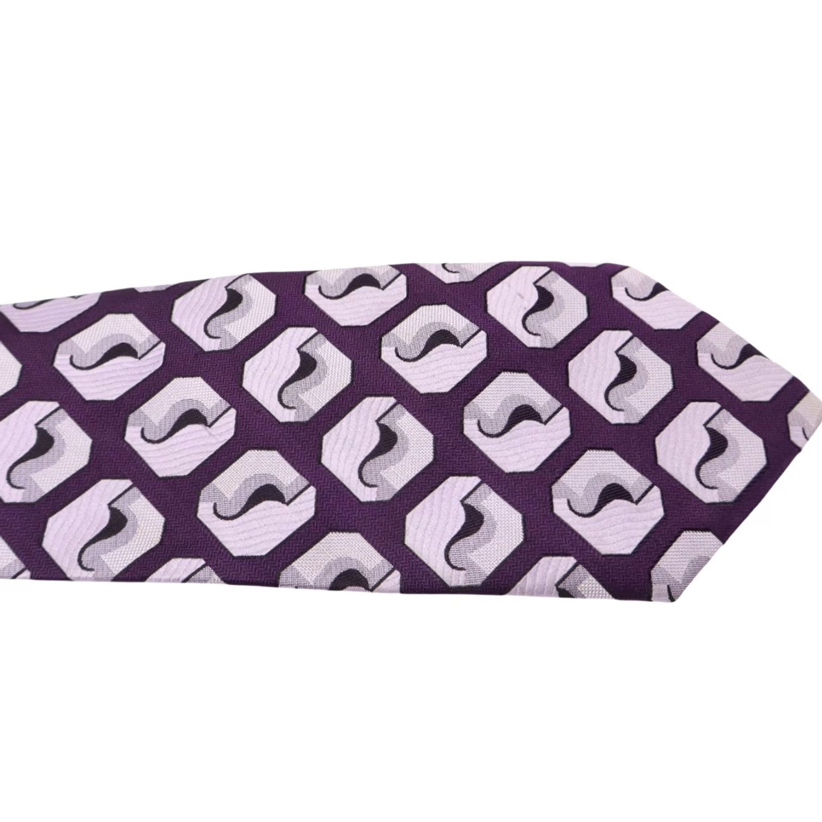 Vintage COMMODORE Trevira Tie Men's One Size Pointed Classic Patterned Purple Shades Size ONE SIZE - 4 Thumbnail