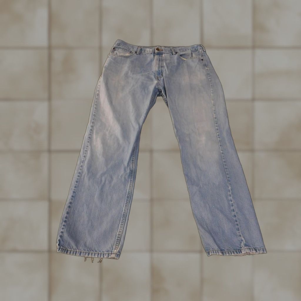 Levi's VINTAGE Levi's 505 Jeans Mens 40x30 Blue Denim Straight Fit Distressed Pants Relaxed 40 30 Inseam Zip Fly Size US 40 / EU 56 - 1 Thumbnail
