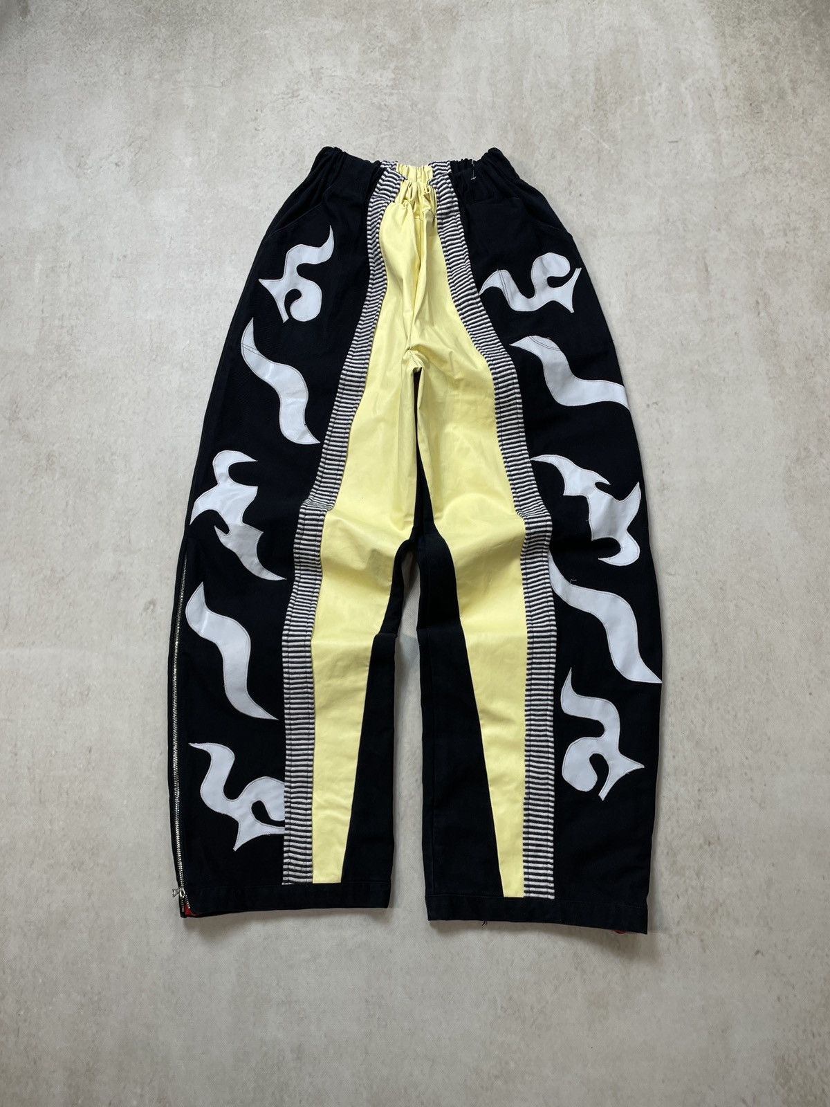 image of Archival Clothing x Italian Designers Y2K Archive Japanese Kapital Style Baggy Clown Pants in Black