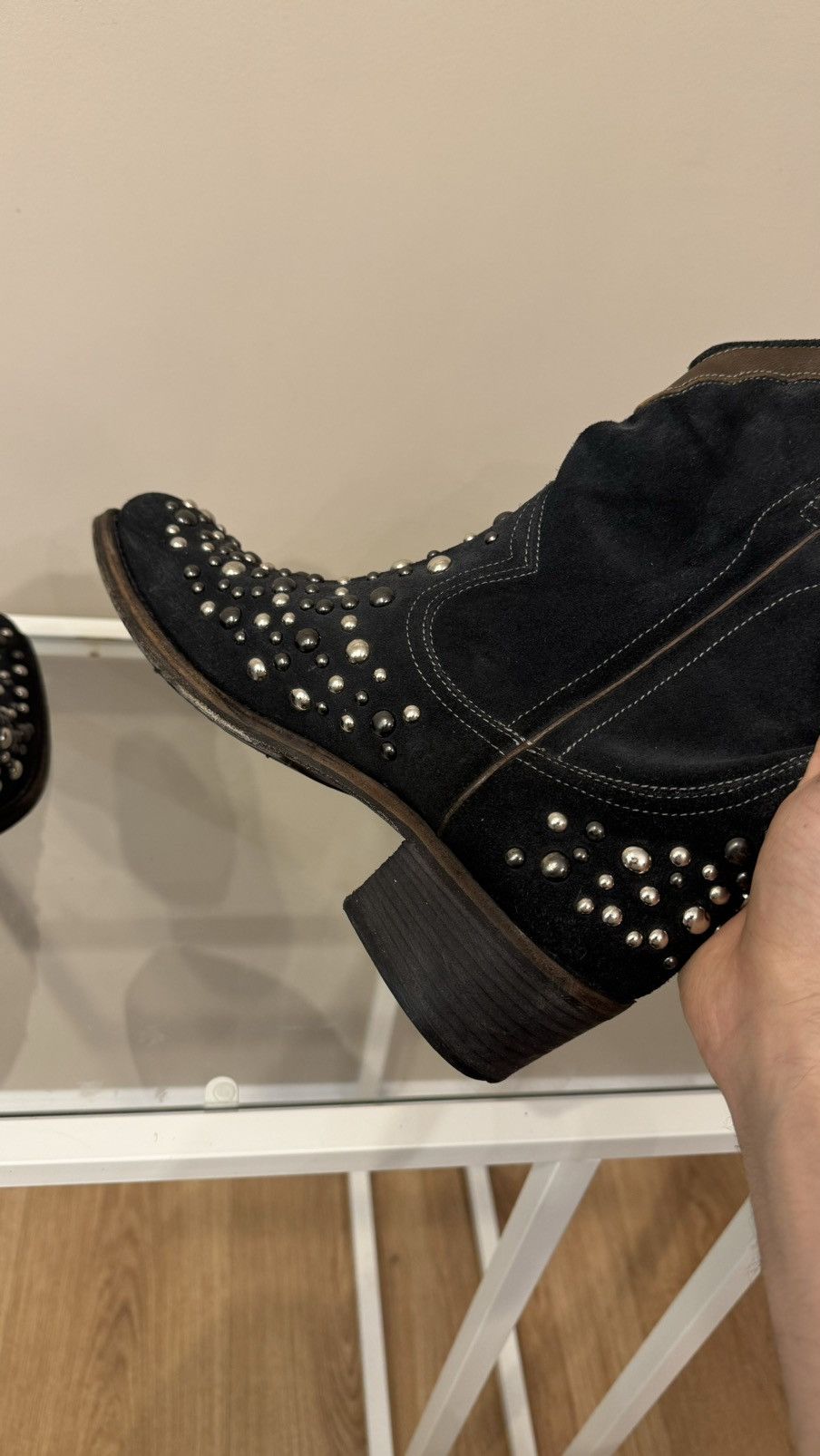 Vintage Avant Garde boots leather cowboy vintage rare y2k rock shoes Size US 7 / EU 40 - 5 Thumbnail