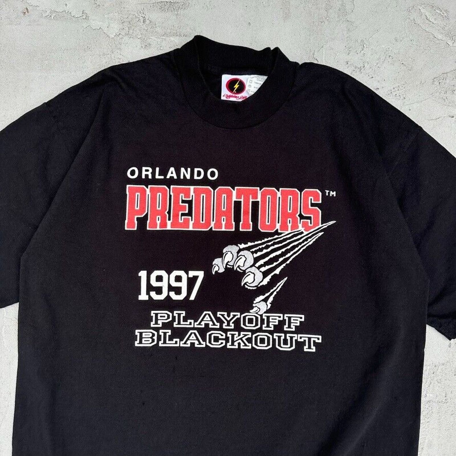 Lightning Bolt Vintage Orlando Predators Football 1997 Playoff T Shirt Size US XL / EU 56 / 4 - 2 Thumbnail