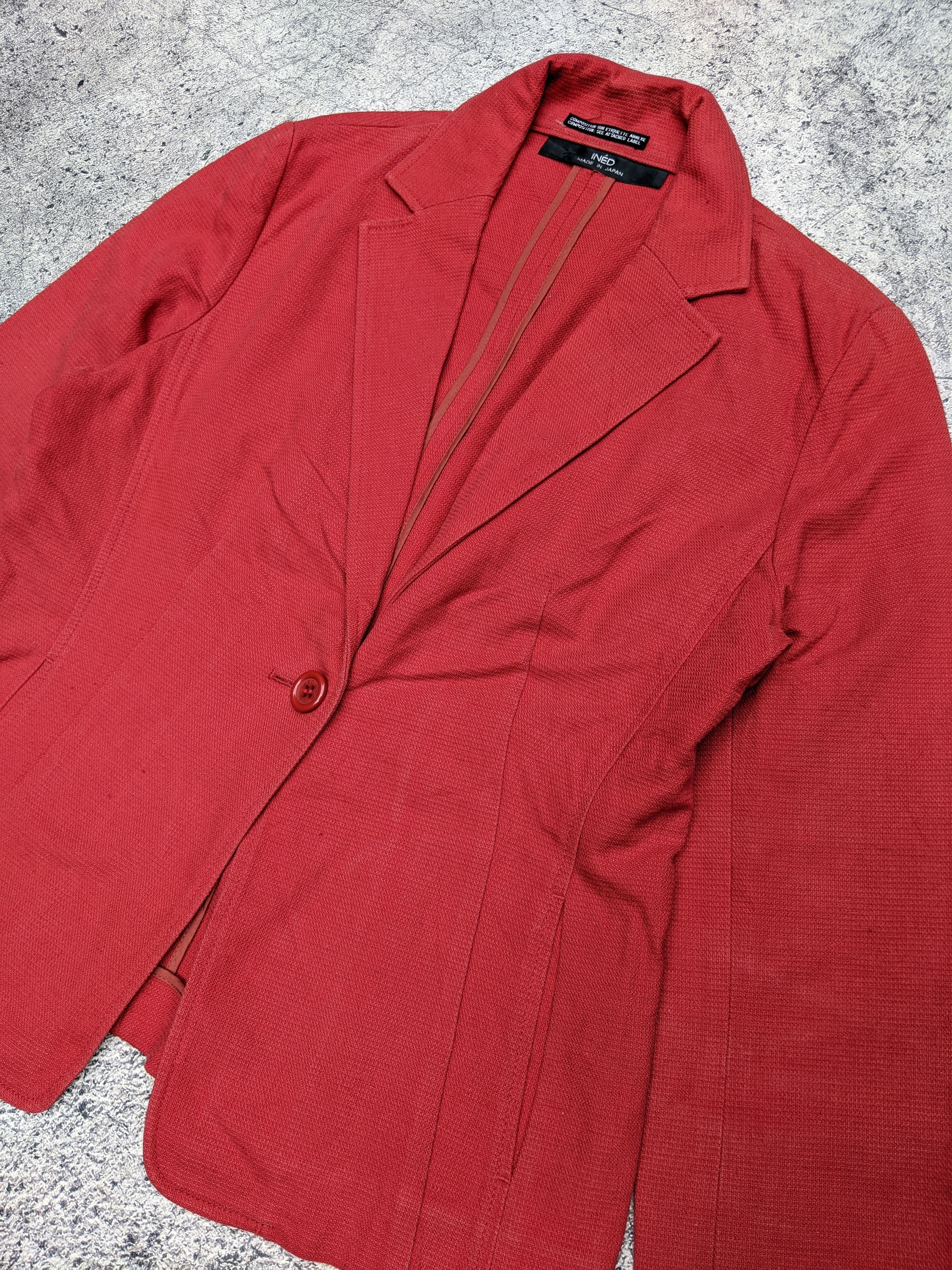 Yohji Yamamoto Vintage INED by Yohji Yamamoto Women's Red Blazer Size M / US 6-8 / IT 42-44 - 5 Thumbnail