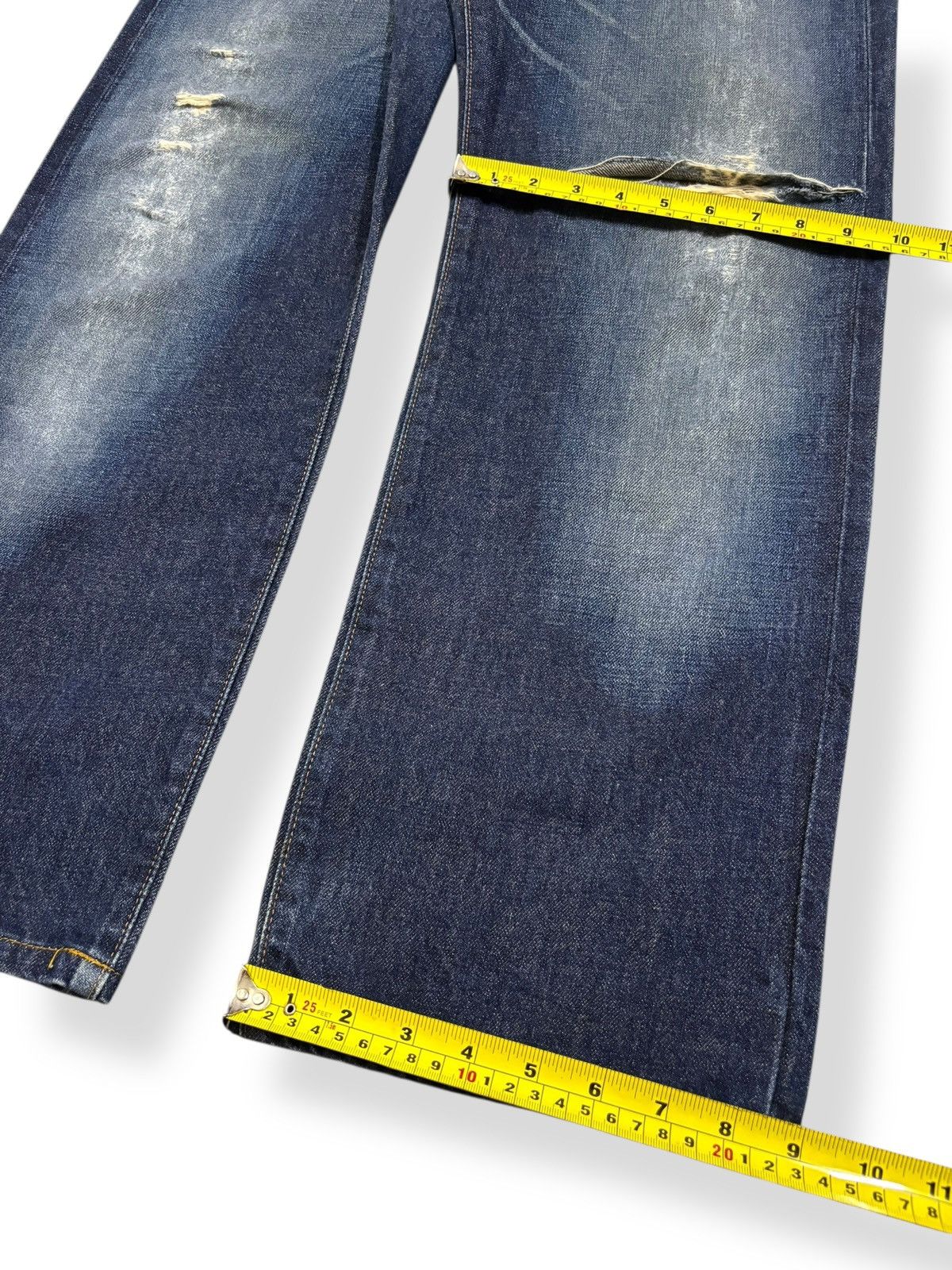 Wrangler Vintage Wrangler Selvedge Blue Wash Baggy Distressed Jeans Size US 29 - 17 Thumbnail