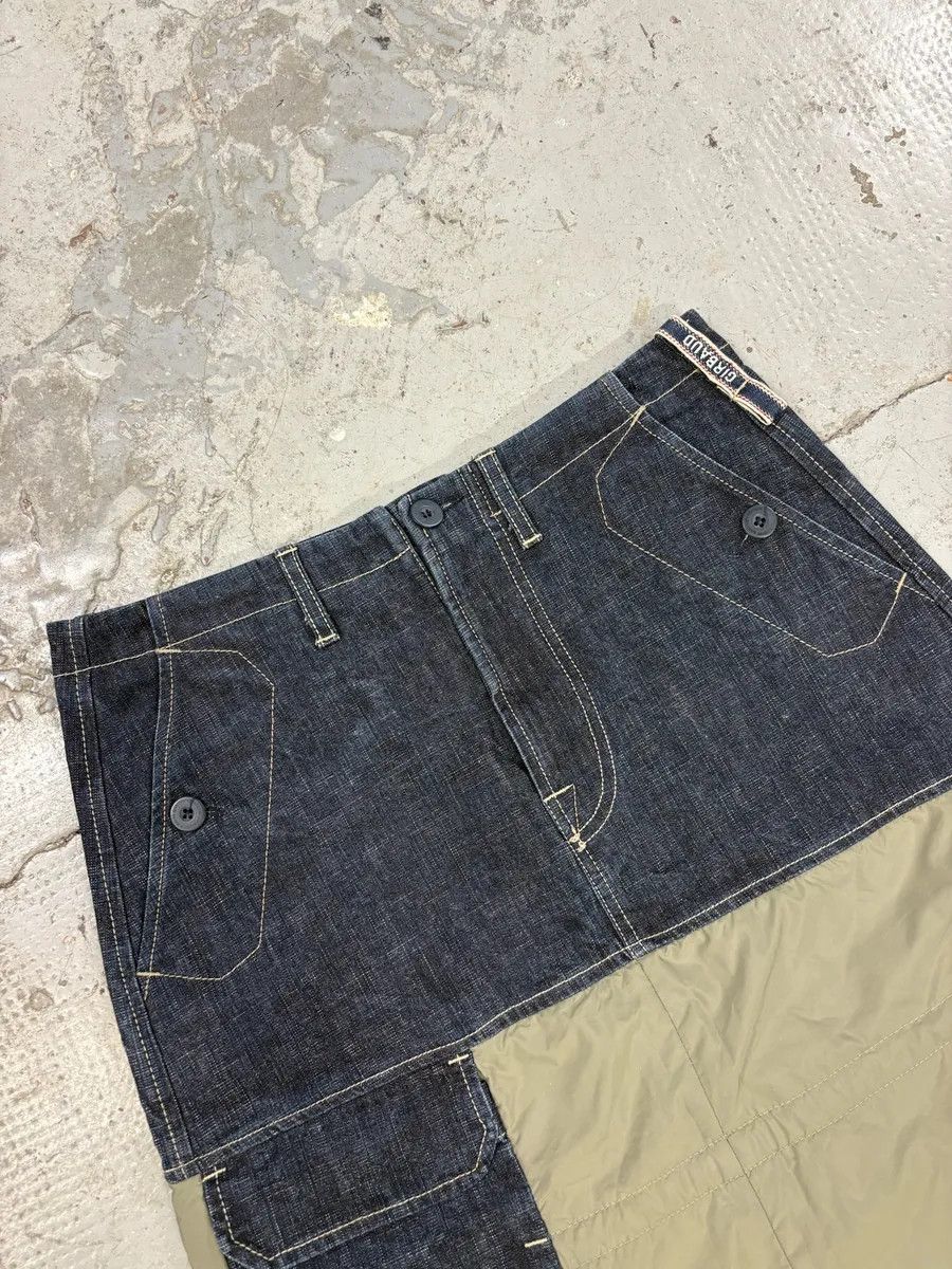 Marithe + Francois Girbaud × Vintage 2000s Marithé + François Girbaud Brut Denim Hybrid Olive Nylon Skirt Size 27" / US 4 / IT 40 - 8 Thumbnail