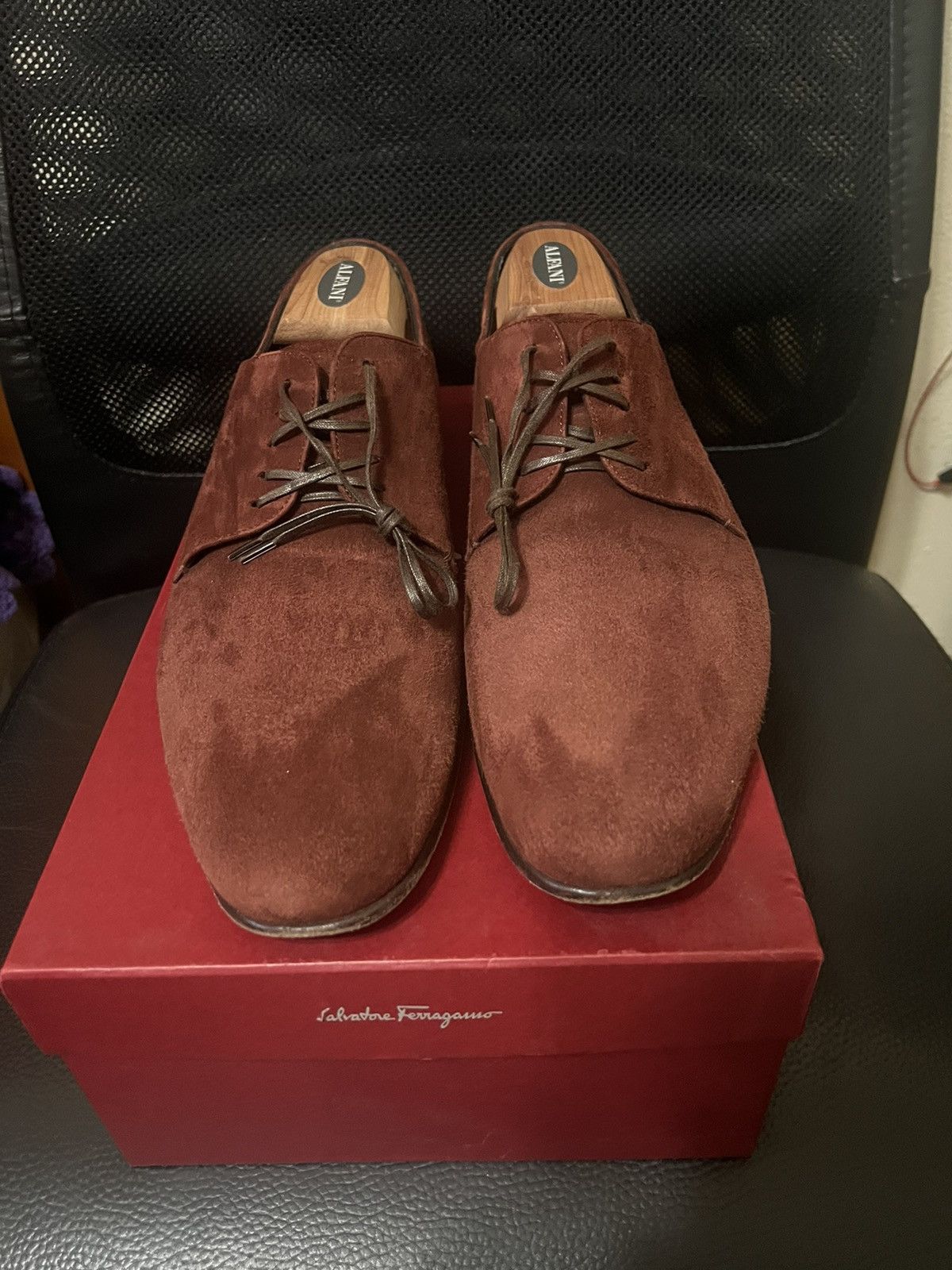 Salvatore Ferragamo Rodez suede dress shoes size