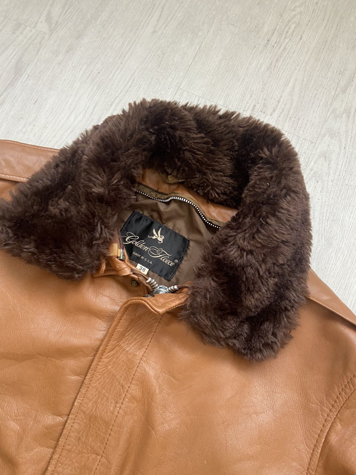 Craftsman Vintage 1970’s Golden Fleece A2 Fur Leather Jacket Size US M / EU 48-50 / 2 - 4 Thumbnail