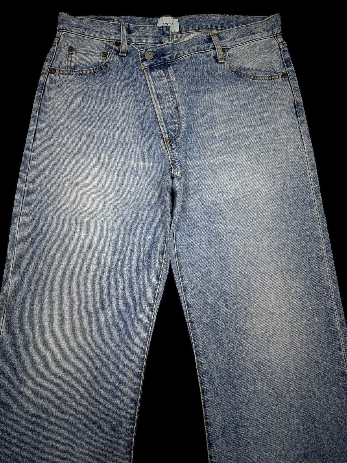 20471120 INSANE Slanted Fly Wide Leg Denim Baggy Jeans Ungrid 2114071 Size US 33 - 2 Thumbnail