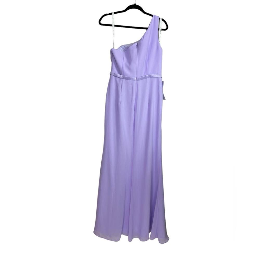 Designer Azazie l Mermaid One Shoulder Chiffon Bridesmaid Gown A8 Size M / US 6-8 / IT 42-44 - 3 Thumbnail