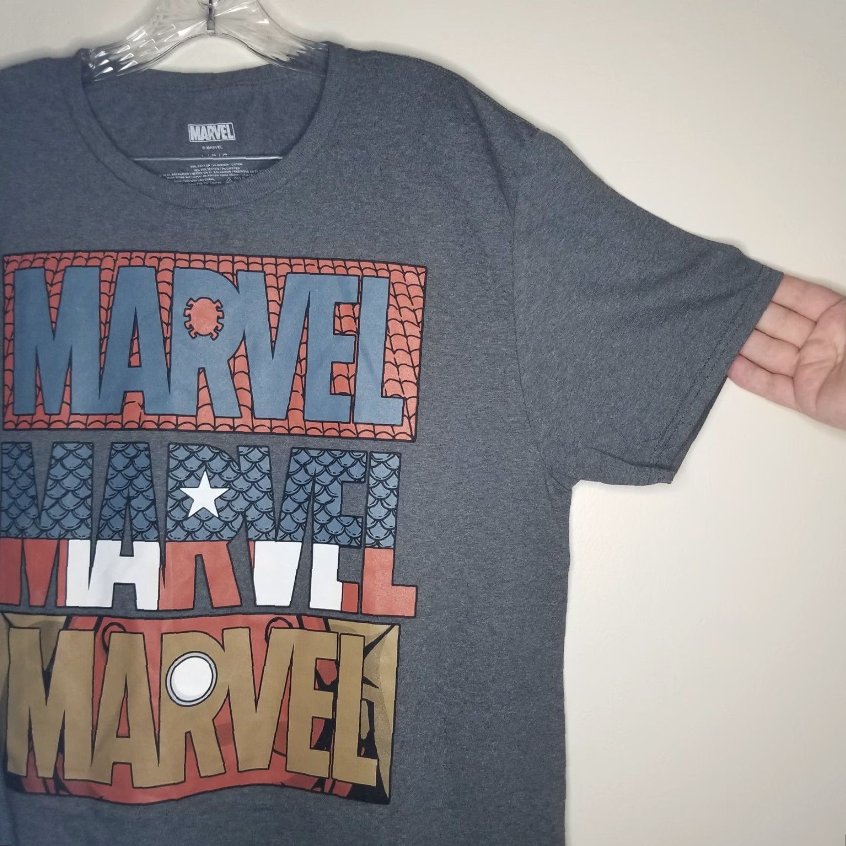 Vintage MARVEL Men's Gray Short Sleeve T-Shirt Size L - Spider-Man, Captain America, Iron Man Size US L / EU 52-54 / 3 - 4 Thumbnail