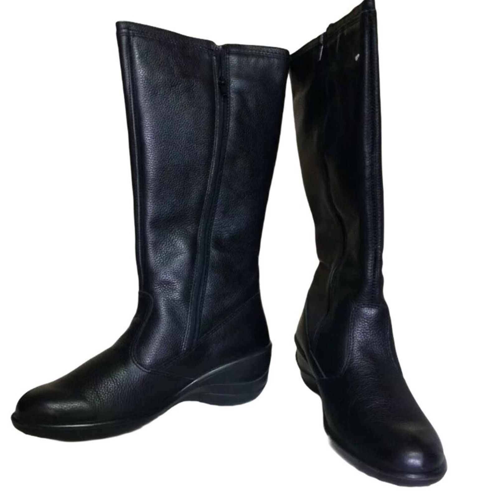 Fredo Santana Santana Canada Black Eartha Pebble Leather Boots Size US 7.5 / IT 37.5 - 2 Thumbnail