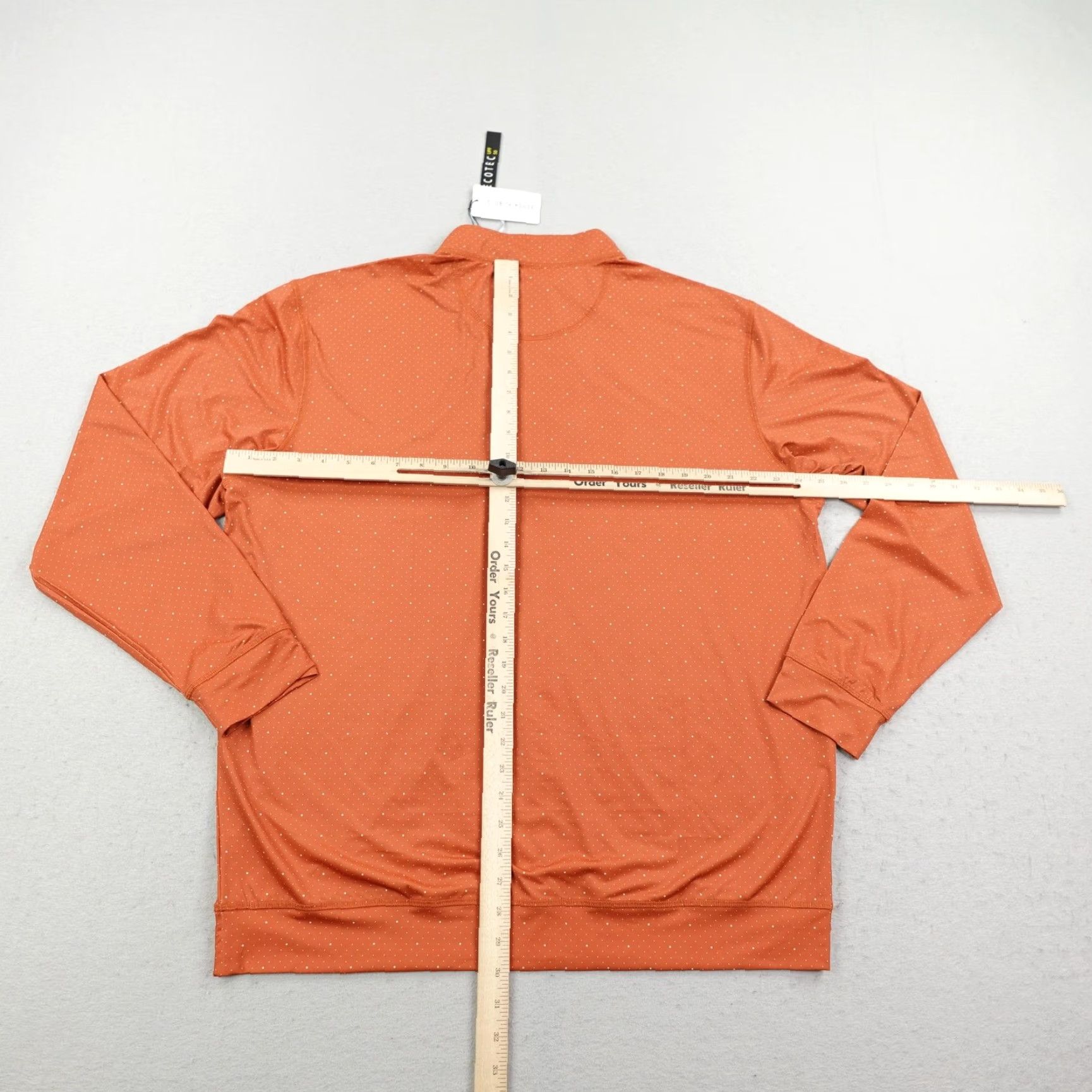 Short Par 4 Club House Sweater Mens XL Orange 1/4 Zip Performance Golf NEW