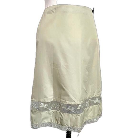 Other Pistachio Green Organza Butterflies Trim Slip Skirt - M 🇮🇹 Size 30" / US 8 / IT 44 - 3 Thumbnail