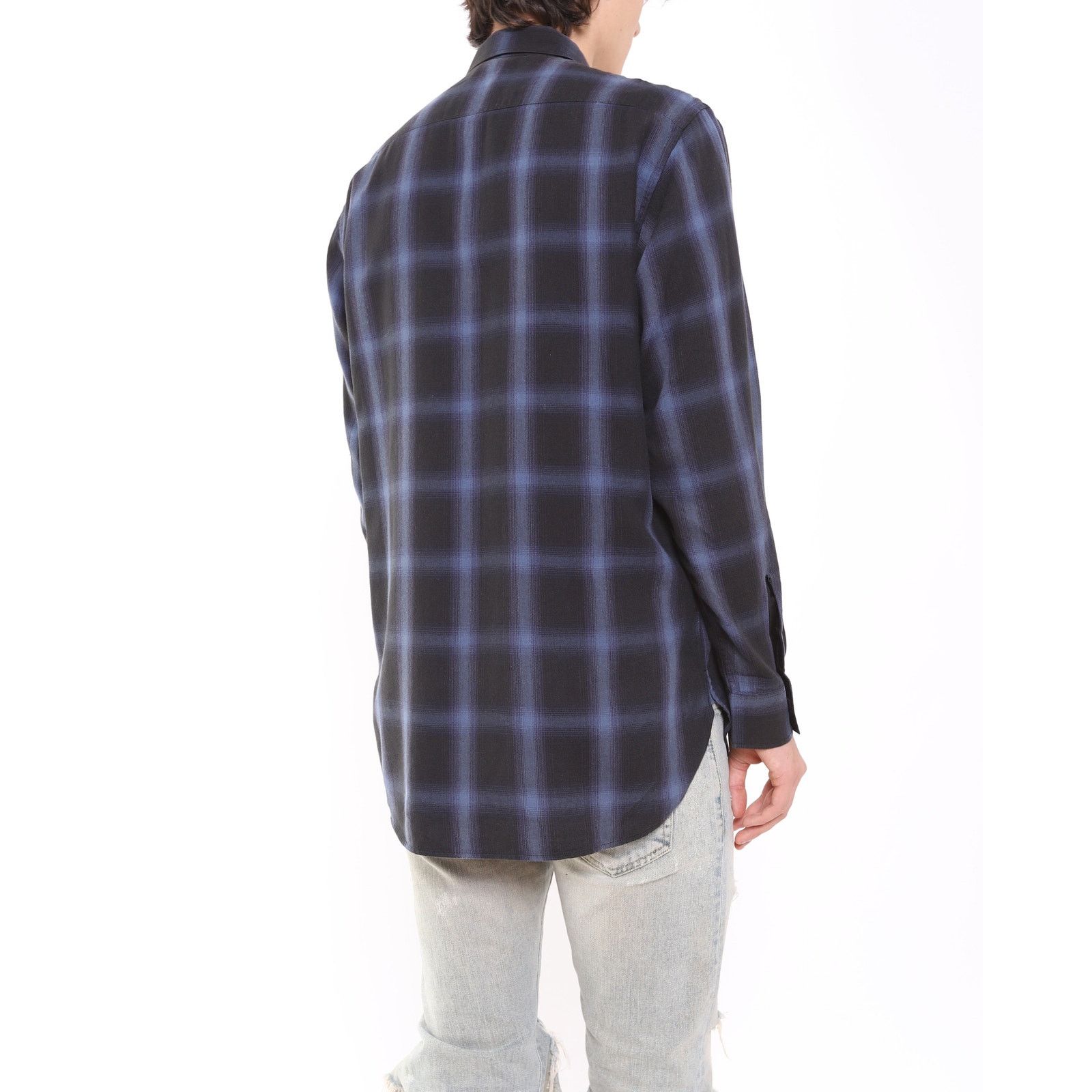 Saint Laurent Paris FW13 Oversized Flannel in Blue & Black Checked Wool Size US M / EU 48-50 / 2 - 6 Thumbnail