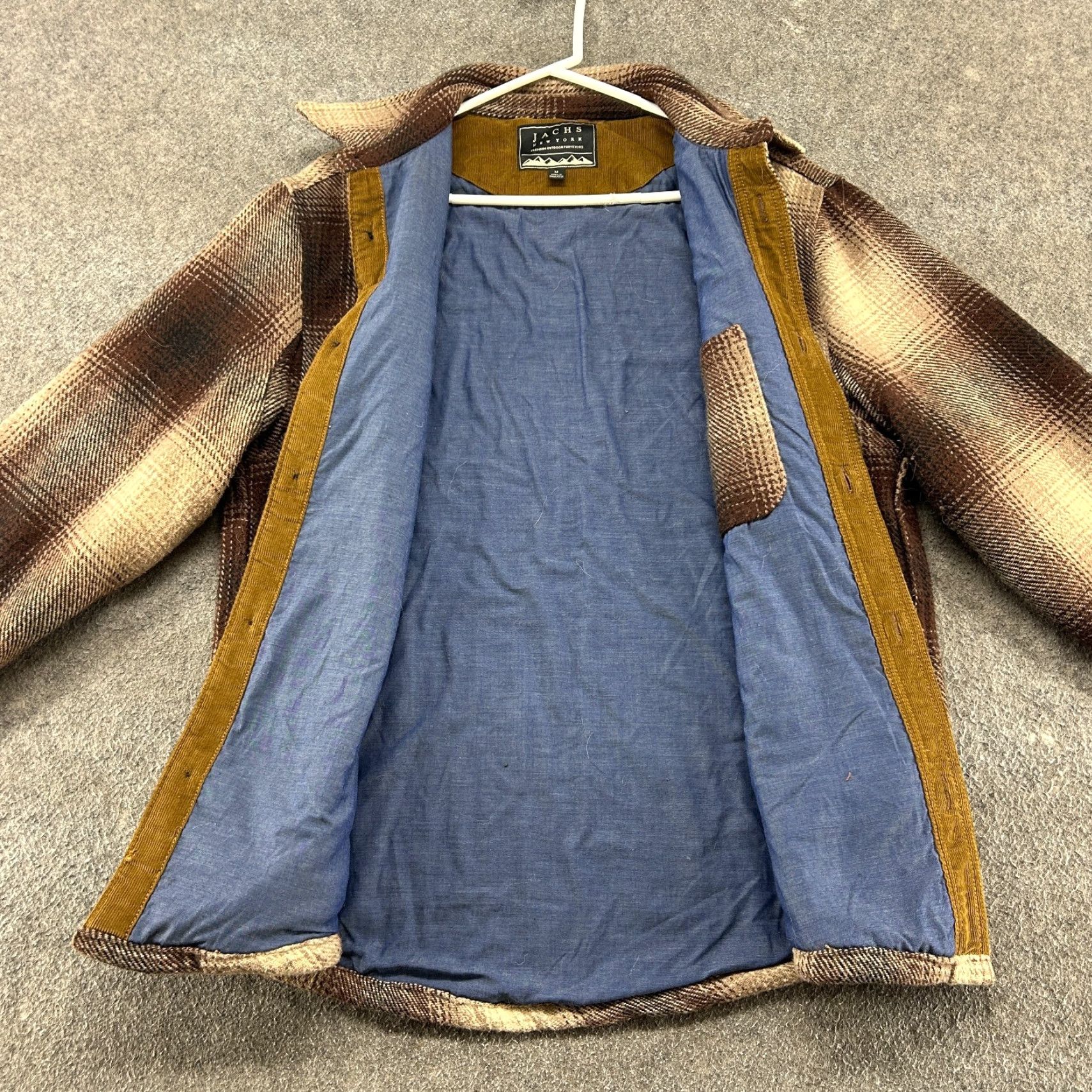 Vintage VINTAGE JACHS New York Jacket Mens M Brown Plaid Wool Blend Bomber Jacket Lined 90s Wool Flannel Cotton Lining Mens Size US M / EU 48-50 / 2 - 5 Thumbnail