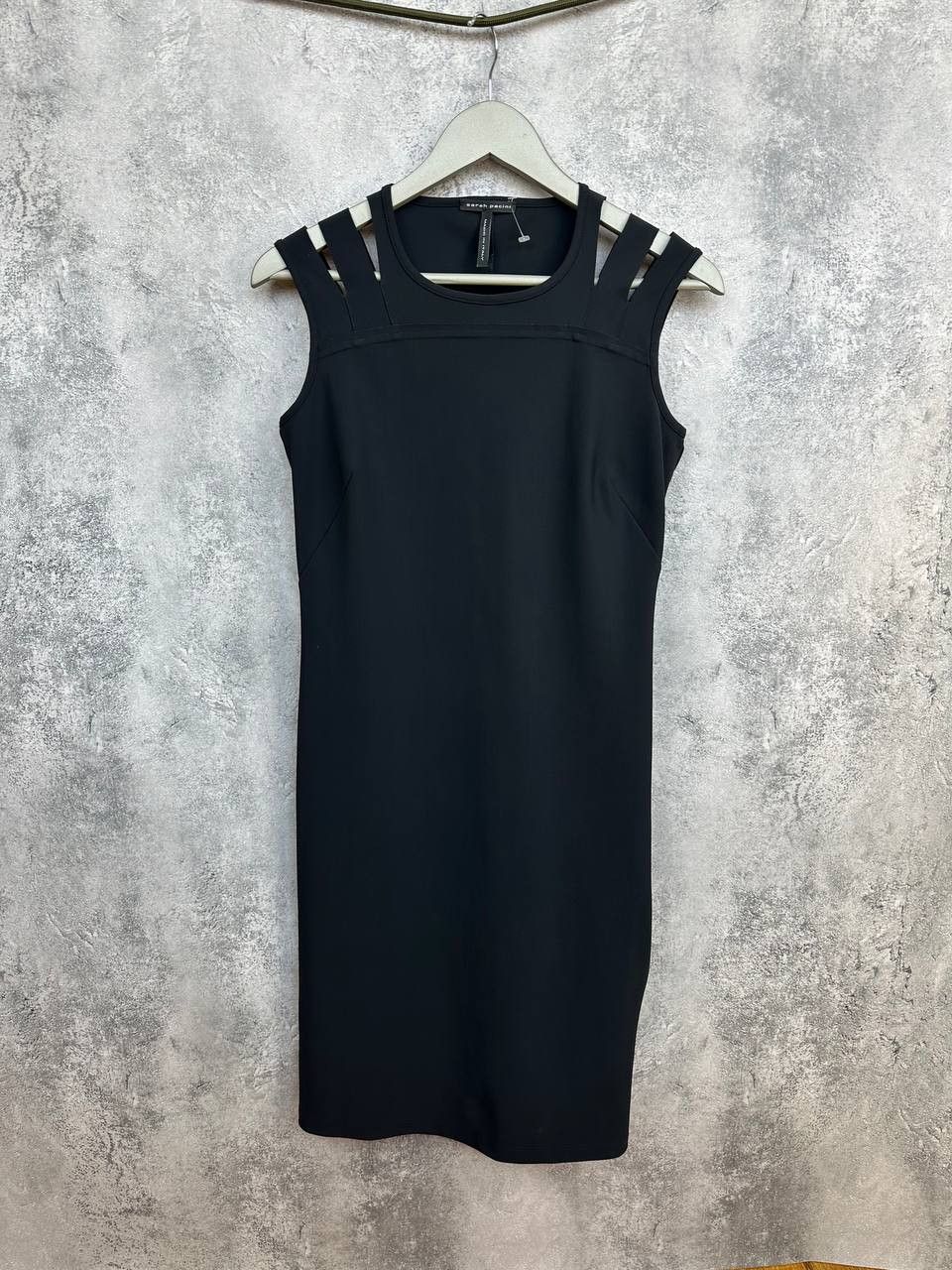 Sarah Pacini Sarah Pacini Sleeveless Black Midi Dress Strappy Shoulder Size S / US 4 / IT 40 - 1 Thumbnail