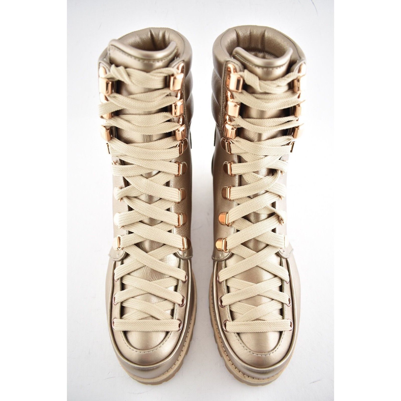 Christian Louboutin Christian Louboutin Who Runs Flat Colombe Gold Combat Size US 5.5 / IT 35.5 - 9 Thumbnail