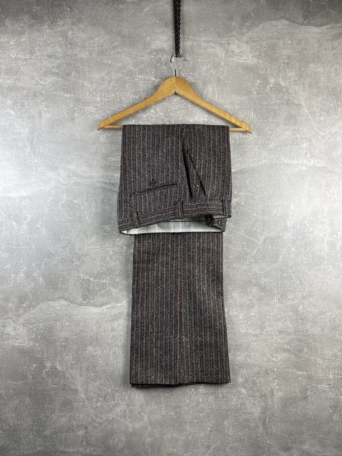 Lubiam Lubiam Luxury Old Money Wool Stripped Doublebreasted Suit Size 48L - 12 Thumbnail