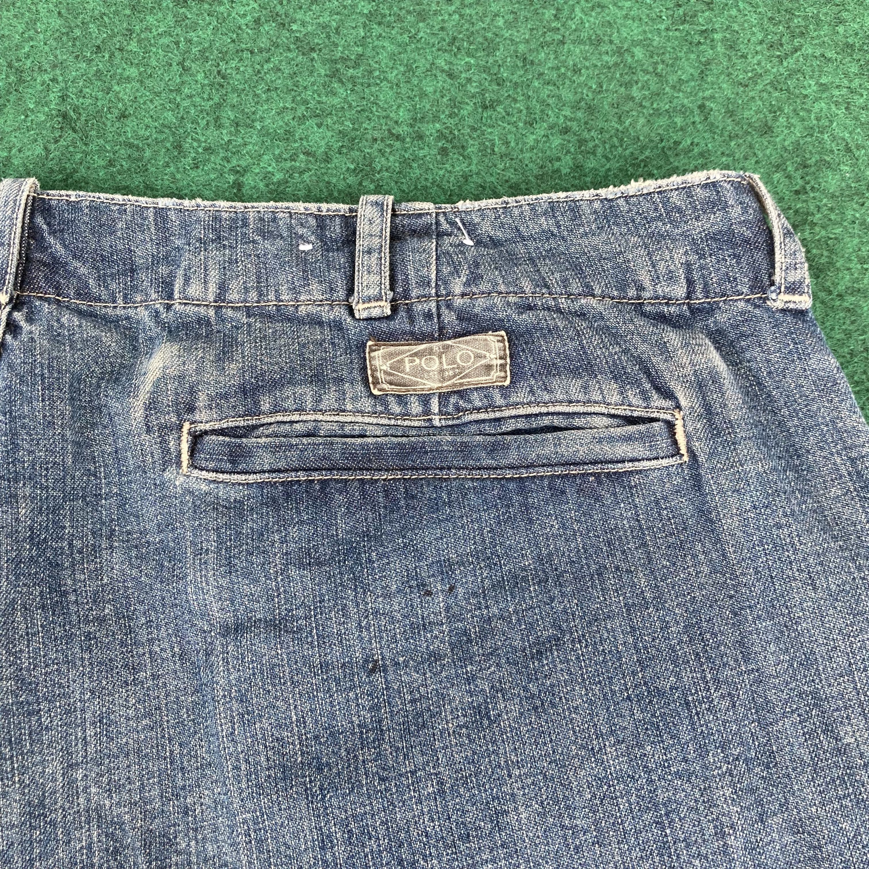 Polo Ralph Lauren × Vintage Vtg Polo By Ralph Lauren Denim Trouser Baggy 90s Jeans Size US 36 / EU 52 - 9 Thumbnail