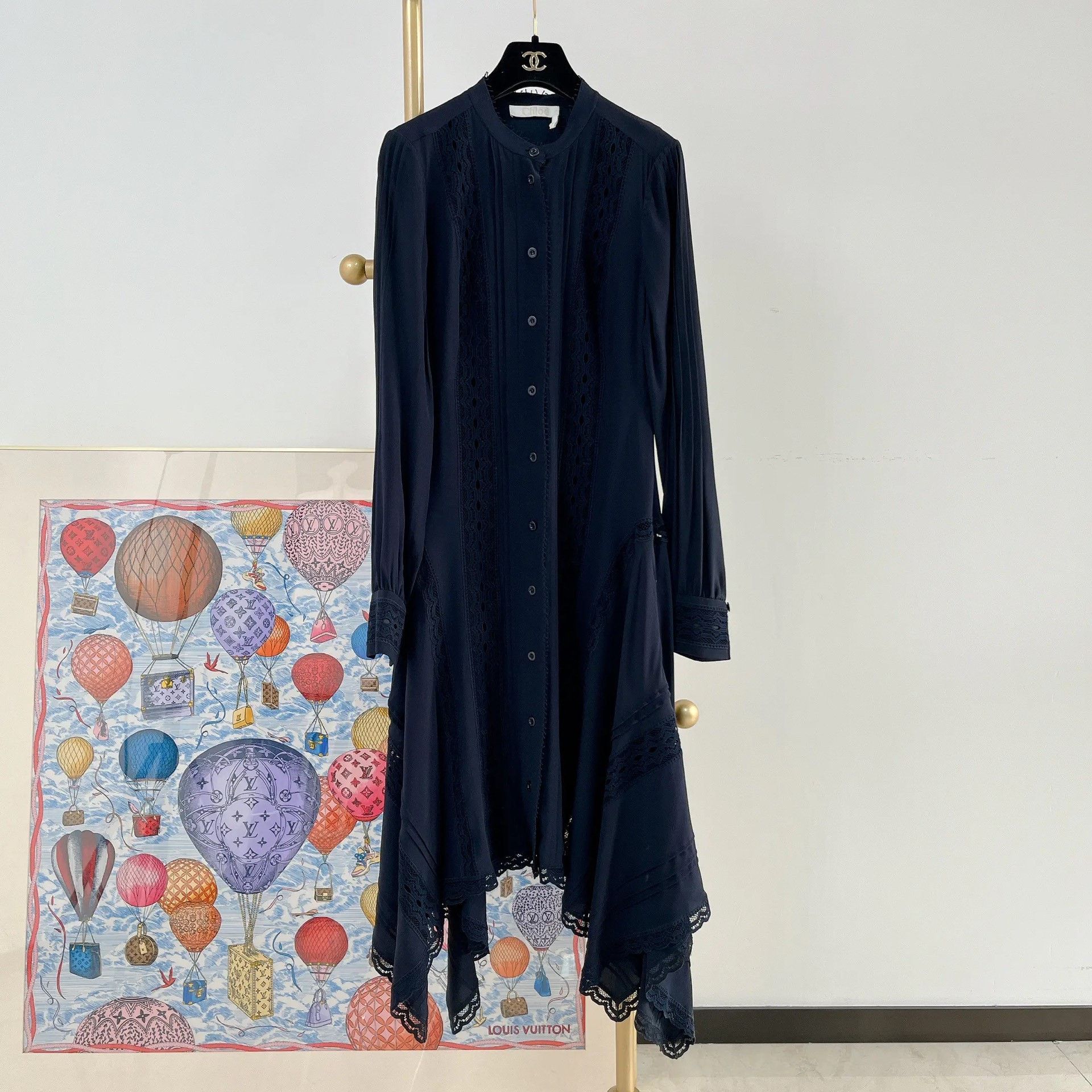 Chloe Chloe Navy Blue Silk Dress Size XXS / US 00 / IT 34 - 1 Thumbnail