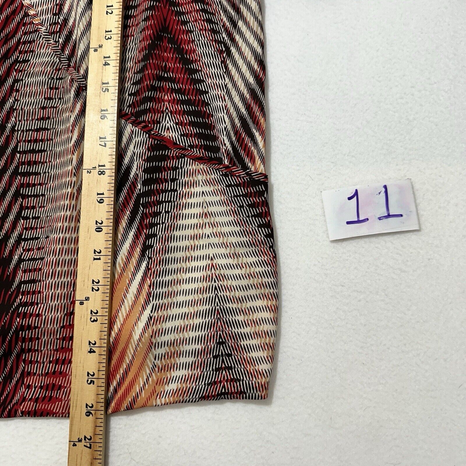 Chicos Chico’s 2 Large Long Sleeve Blouse Red Patterned Top Size L / US 10 / IT 46 - 8 Thumbnail