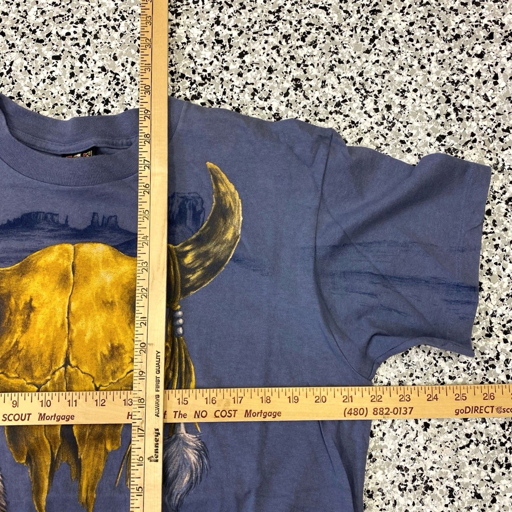 Vintage VINTAGE 3D EMBLEM Cow Steer Skull Motorcycle Biker T Shirt 90s Blue L Mens Size US L / EU 52-54 / 3 - 2 Thumbnail