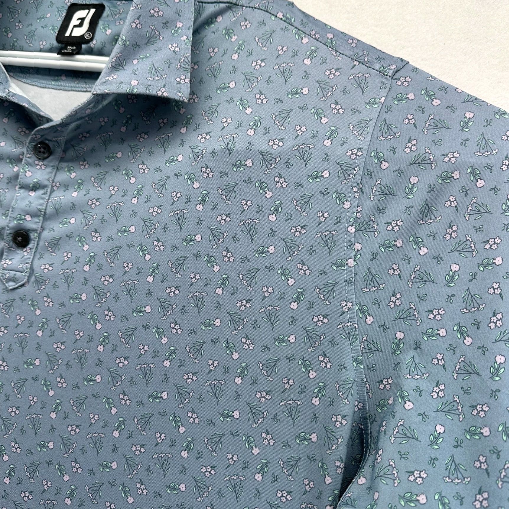 Footjoy FootJoy Polo Shirt Blue Men's XL Floral Golf Short Sleeve Collared Size US XL / EU 56 / 4 - 6 Thumbnail