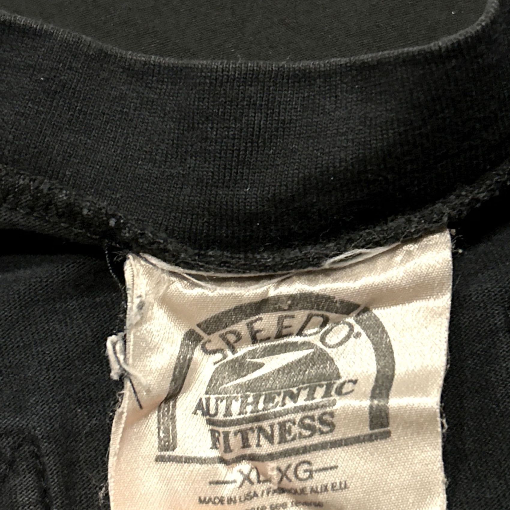 Speedo VINTAGE Speedo Competition Tee Black XL Cotton Short Sleeve Mens 1990s A24 Size US 36 / EU 52 - 3 Thumbnail