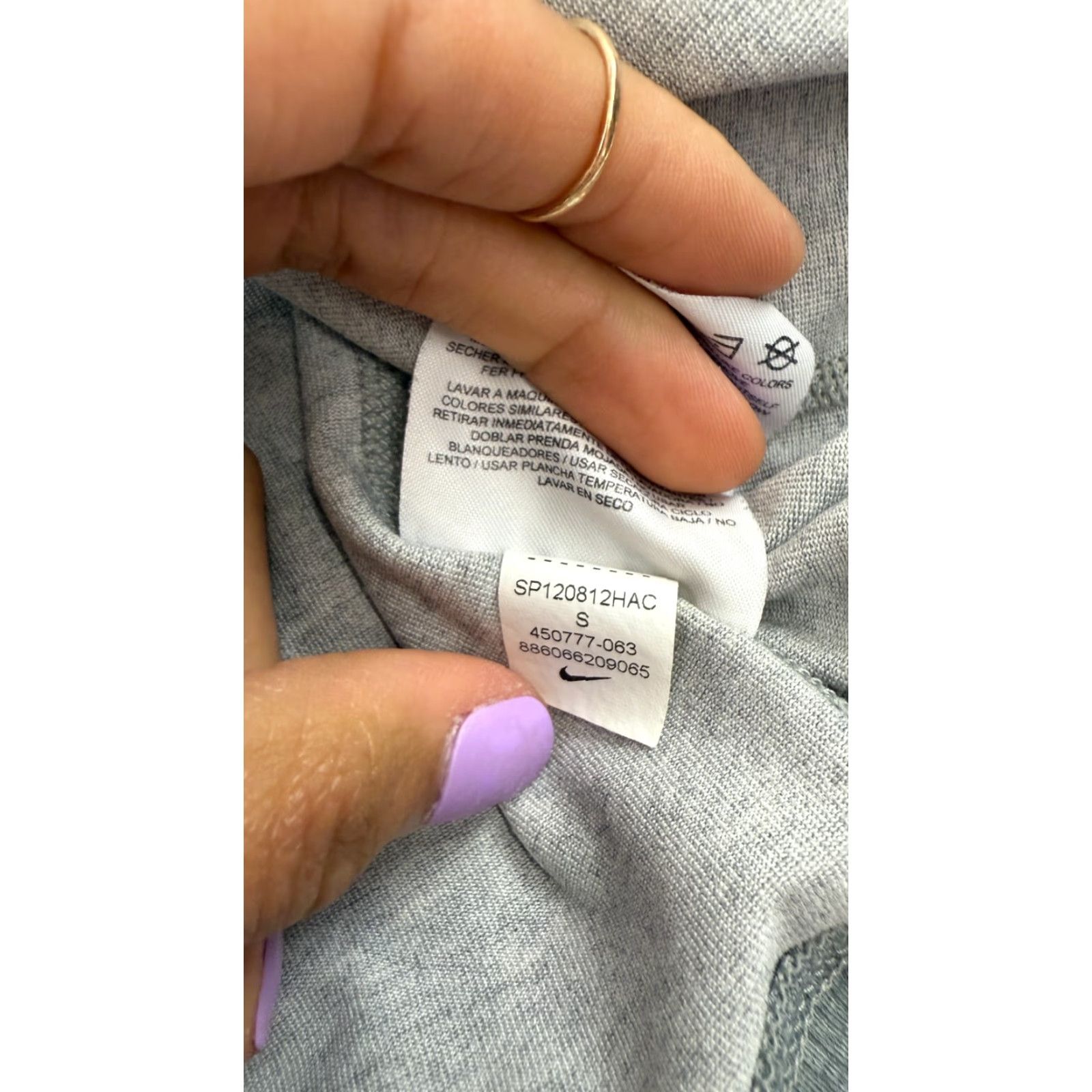 Nike Nike Sweatshirt Womens Small Gray Heather Dri Fit Ribbed Hem Cuff Long Sleeve Size S / US 4 / IT 40 - 4 Thumbnail