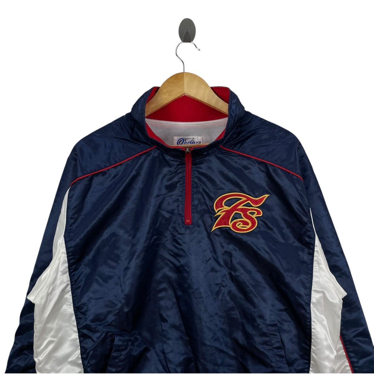 Japanese Brand Vintage Japan Baseball Team Half Zip Jacket Size US L / EU 52-54 / 3 - 3 Thumbnail