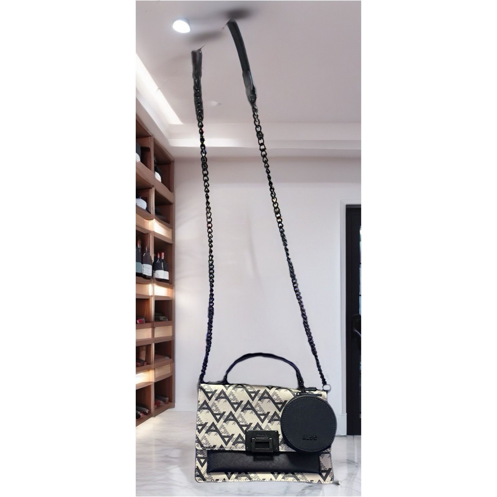 Aldo ALDO DOTROPP Geometric Crossbody Handbag Attached Zip Purse Size ONE SIZE - 3 Thumbnail