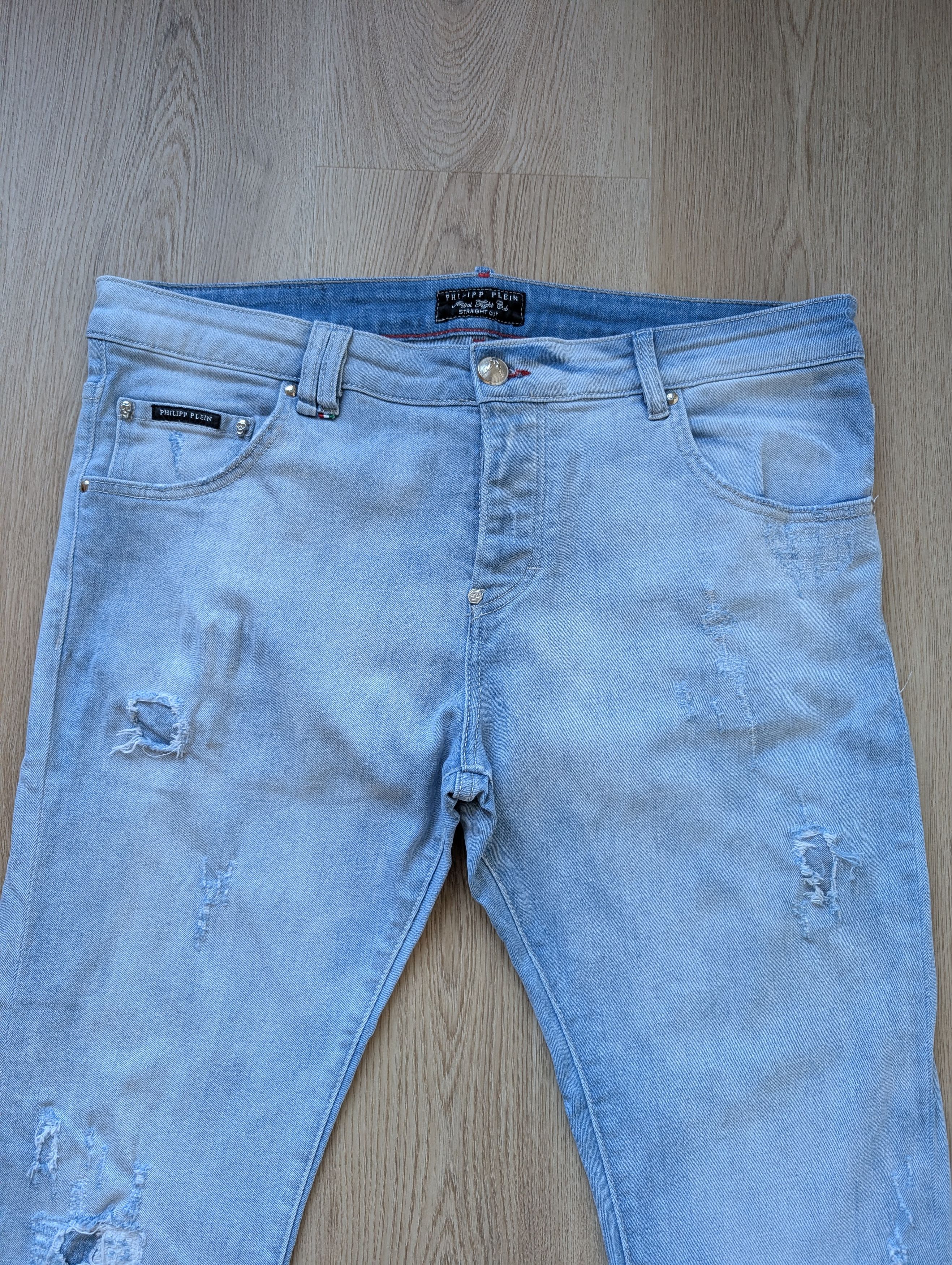 Philipp Plein Philipp Plein Illegal Fight Club Straight Distressed Jeans Size US 38 / EU 54 - 3 Thumbnail