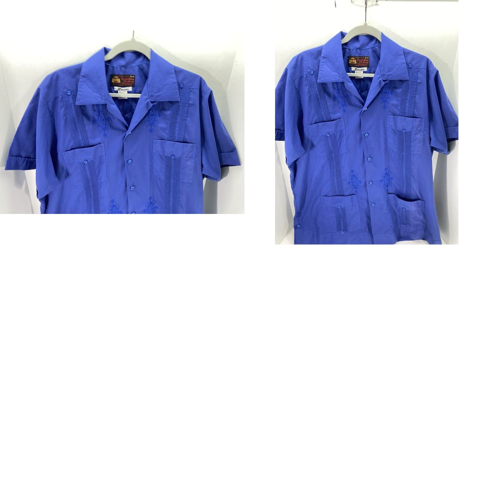 Vintage Princeton Yucatan Guayabera Shirt Men XL Blue Short Sleeve Button-Up Pocket Size US XL / EU 56 / 4 - 9 Thumbnail