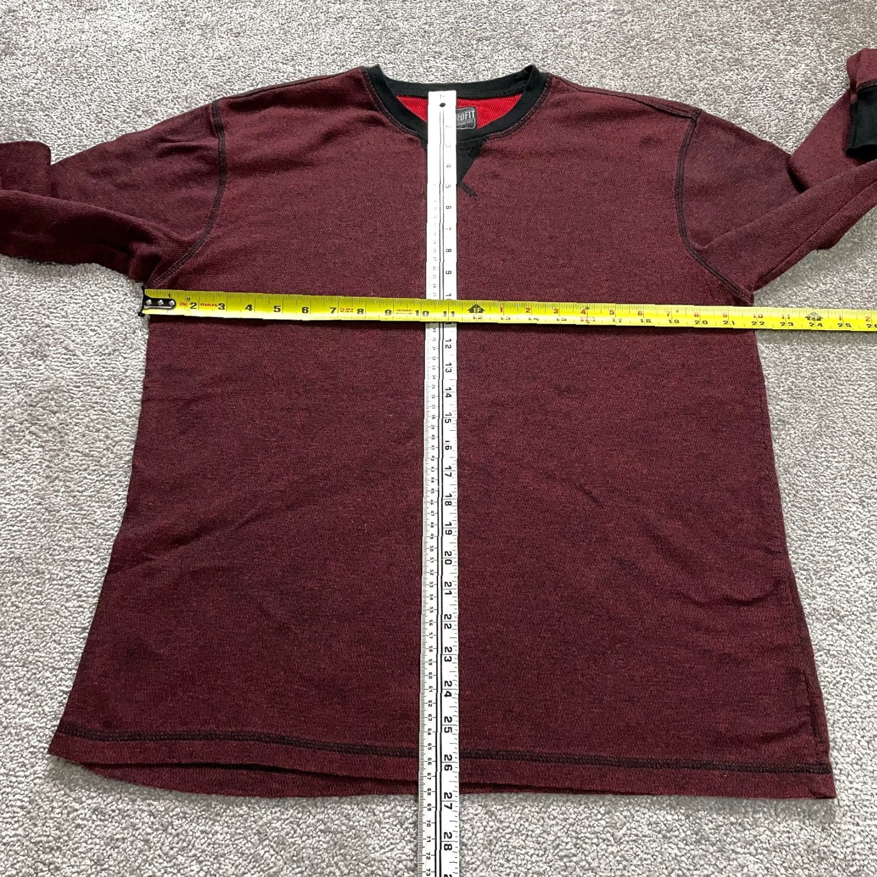 Vintage Retrofit Shirt Mens XL Red Crew Neck Long Sleeve T-Shirt Outdoor Classic, All Seasons, Breathable, Regular Fit Textile Hoodie? Size US XL / EU 56 / 4 - 6 Thumbnail