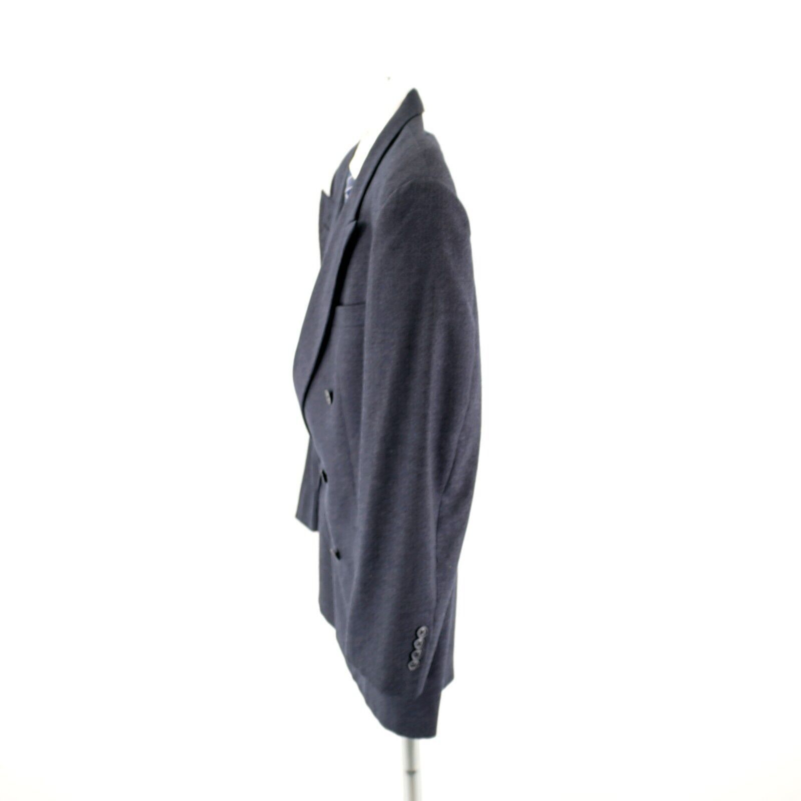 Austin Reed Austin Reed Flannel Wool Gray Peak Lapel Double Breasted Bla Size 42R - 6 Thumbnail