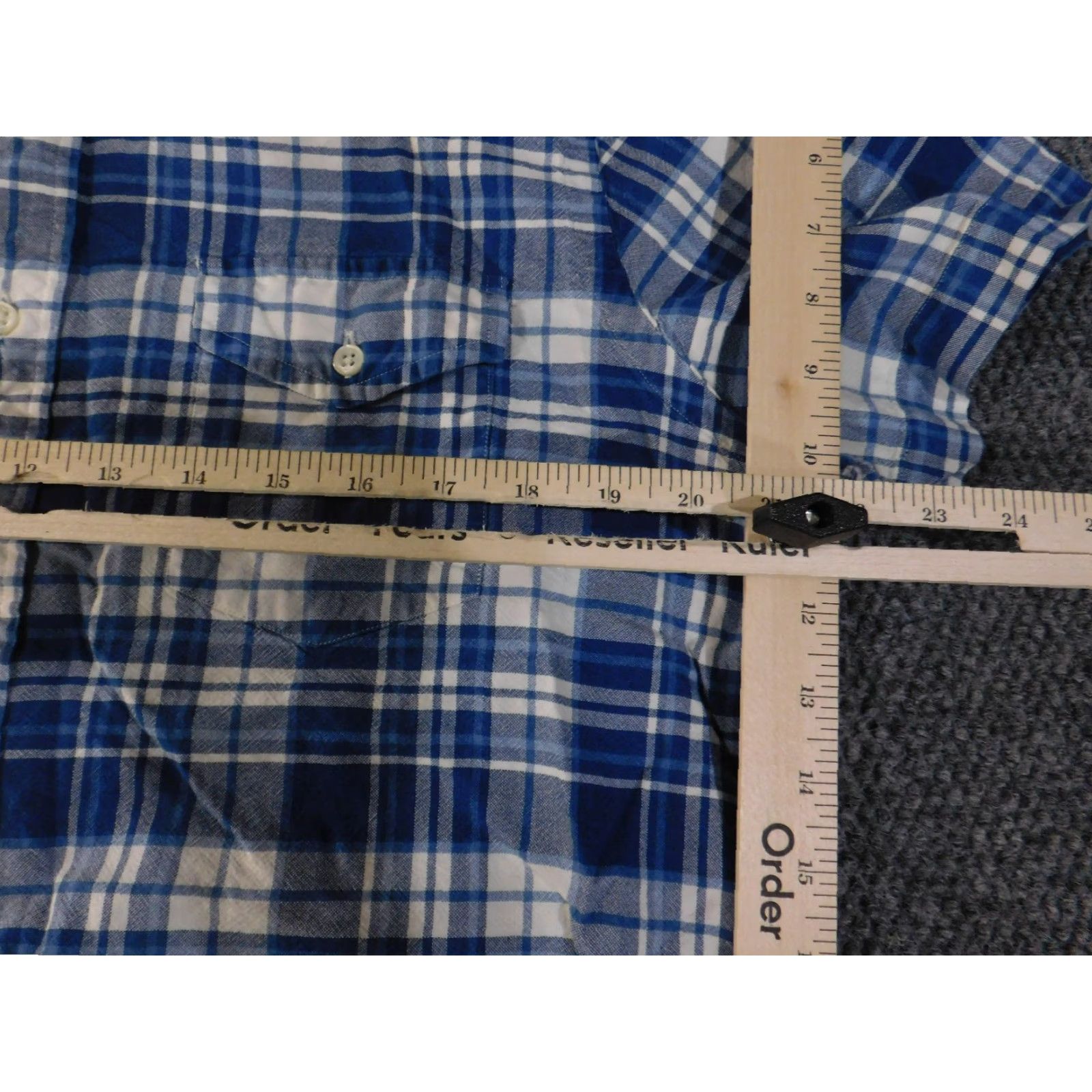 Ralph Lauren Ralph Lauren Shirt Mens Large Blue Plaid Short Sleeve Button-Up Pocket Casual Stretched Regular Collar Down Vintage No Size US L / EU 52-54 / 3 - 6 Thumbnail