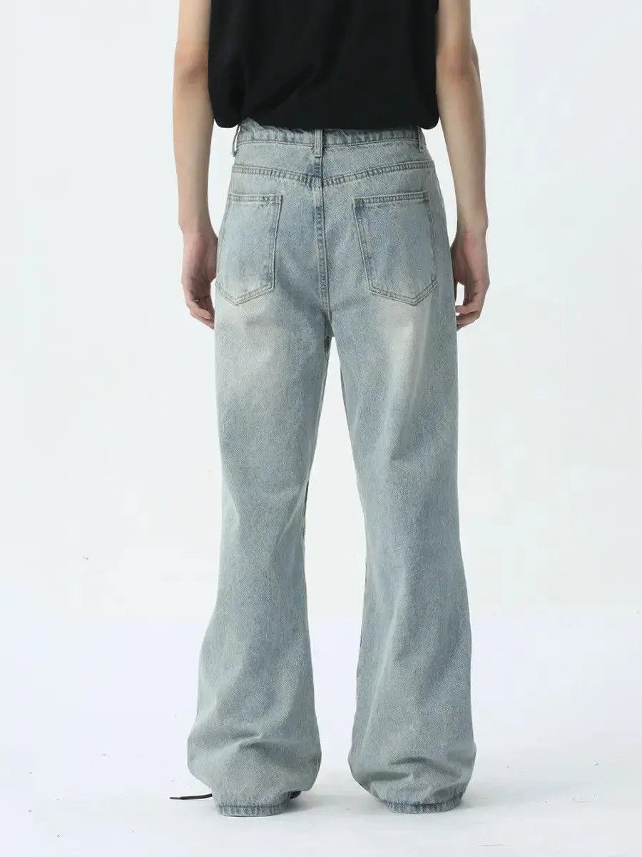 Japanese Brand Retro loose fitting spliced straight leg jeans Size US 32 / EU 48 - 4 Thumbnail