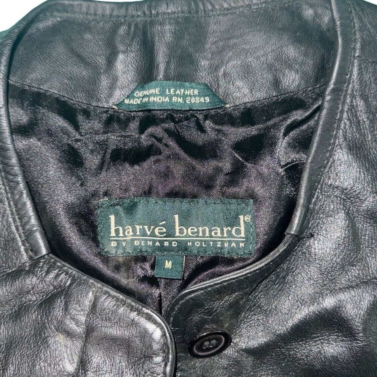 Harve Benard Harve Bernard leather vest dark collarless button vest M Size M / US 6-8 / IT 42-44 - 5 Thumbnail